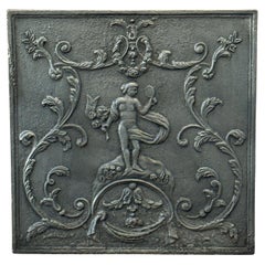 Plaque de cheminée française ancienne avec la déesse Vénus, période Louis XV