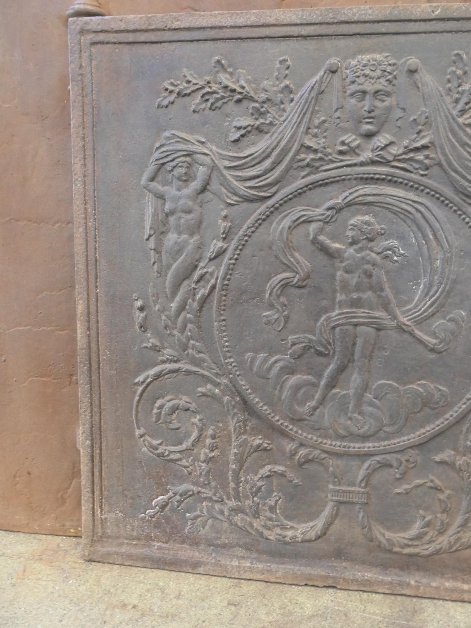 Antique French Fireback / Backsplash con la dea Venere, periodo neoclassico in vendita 2