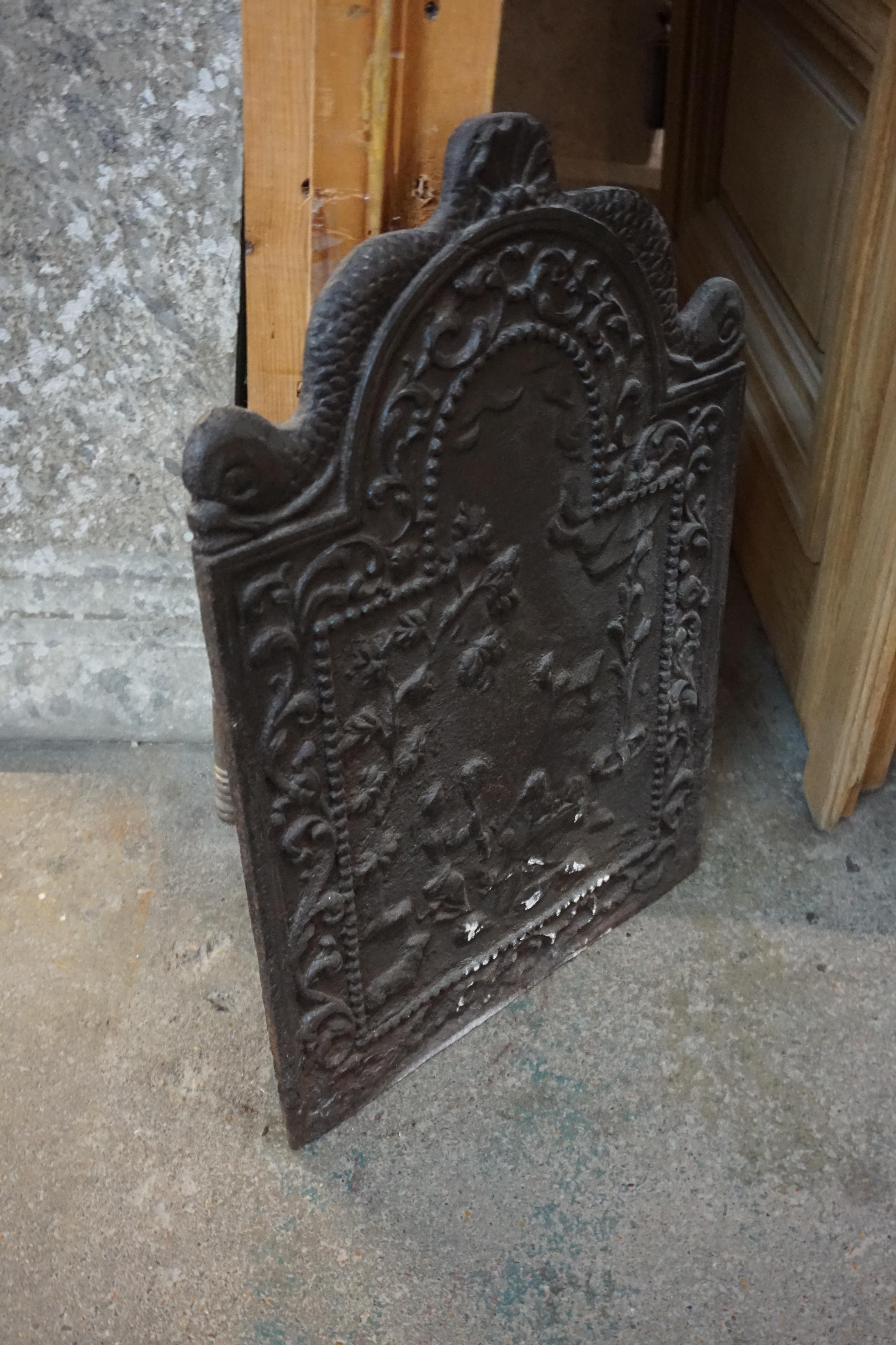 19th Century Antique French Fireback, circa 1880 For Sale