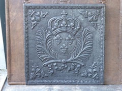 Antique French Fireback with Arms of France, 17th-18th Century