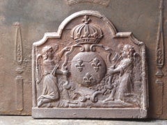 Antique French Fireback / Backsplash with Arms of France, 17th-18th Century