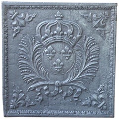 Antique French Fireback with Arms of France, 17th-18th Century