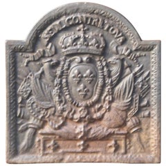 Antique French Fireback with Arms of France, 17th-18th Century