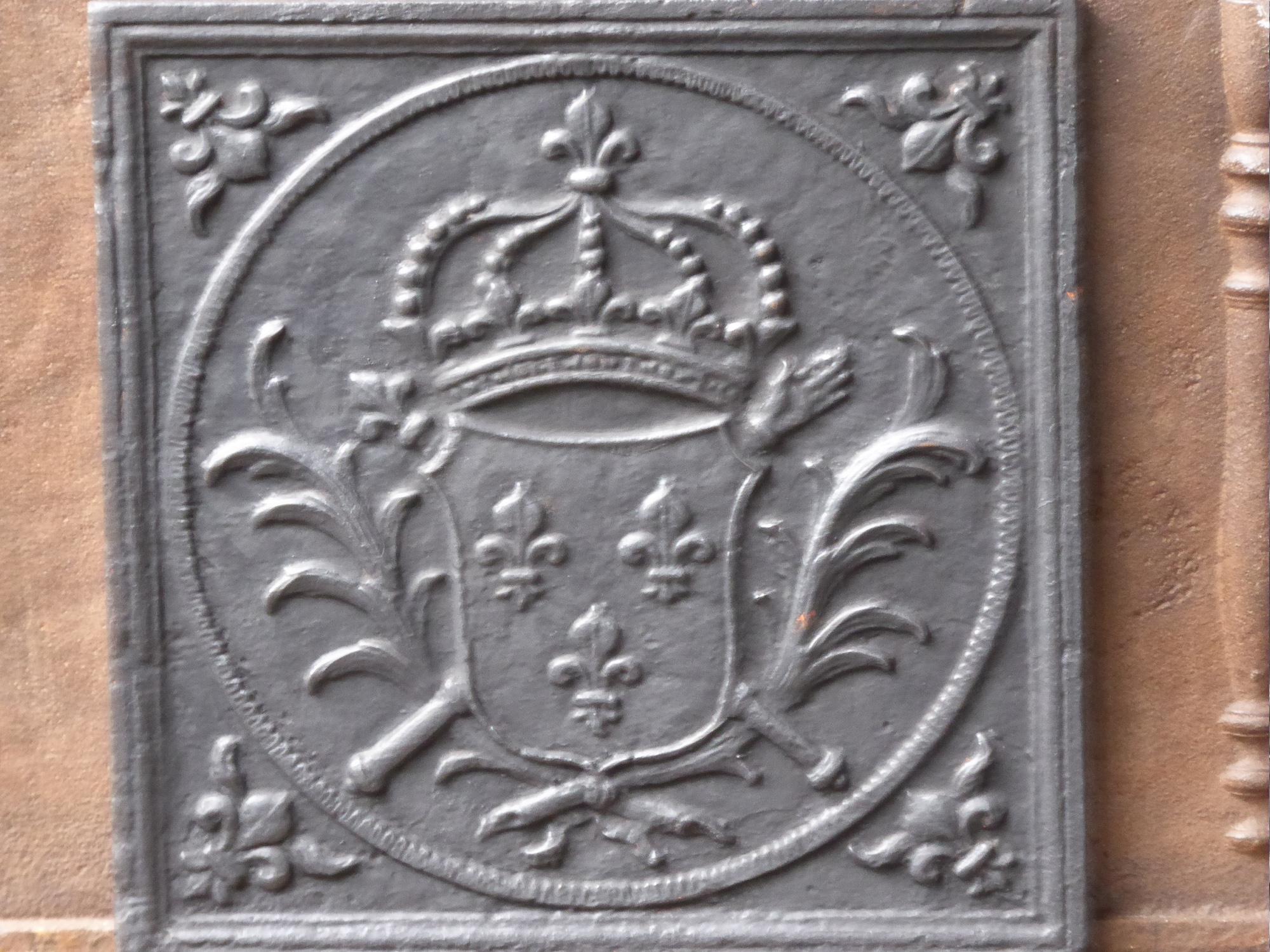 Louis XV Antique French Fireback with Coat of Arms of France, 18th Century