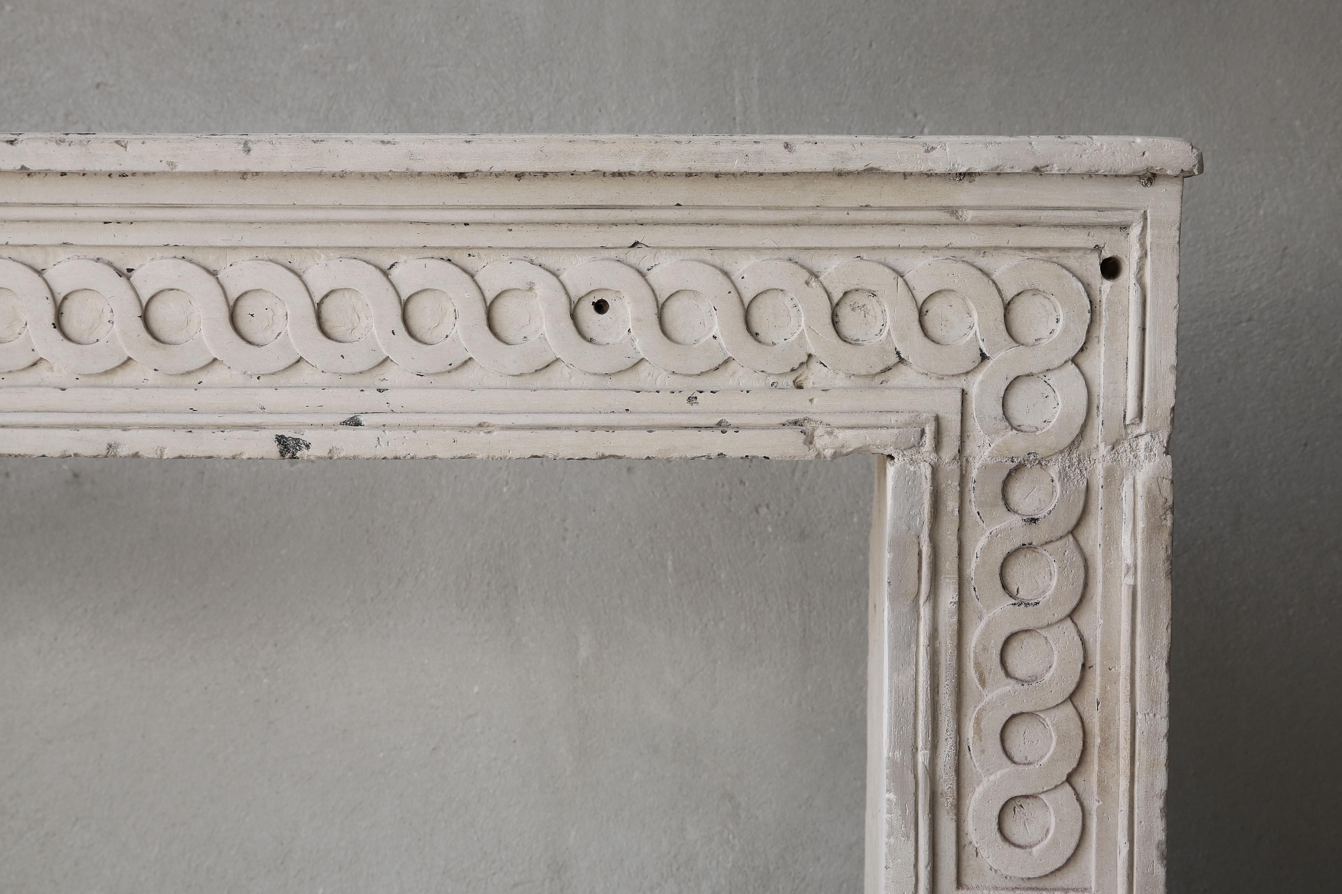Other Antique French Fireplace, 19th Century, French Limestone, Louis XVI Style For Sale