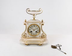 Antique French Fireplace Clock in Marble from circa 1820s