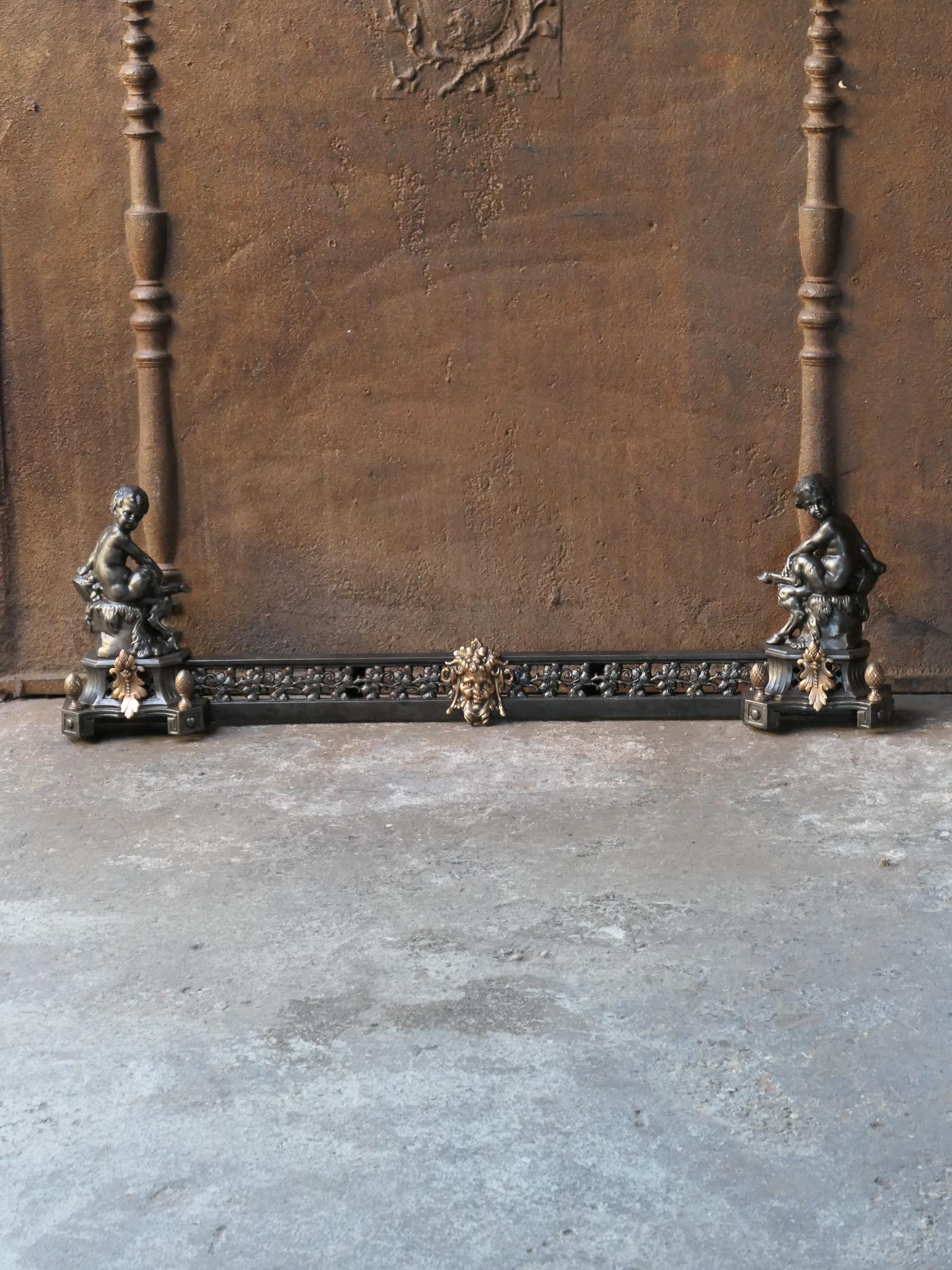 Beautiful 19th century French Napoleon III period fire fender. The fender is made of cast iron, wrought iron and brass. The condition is good.







