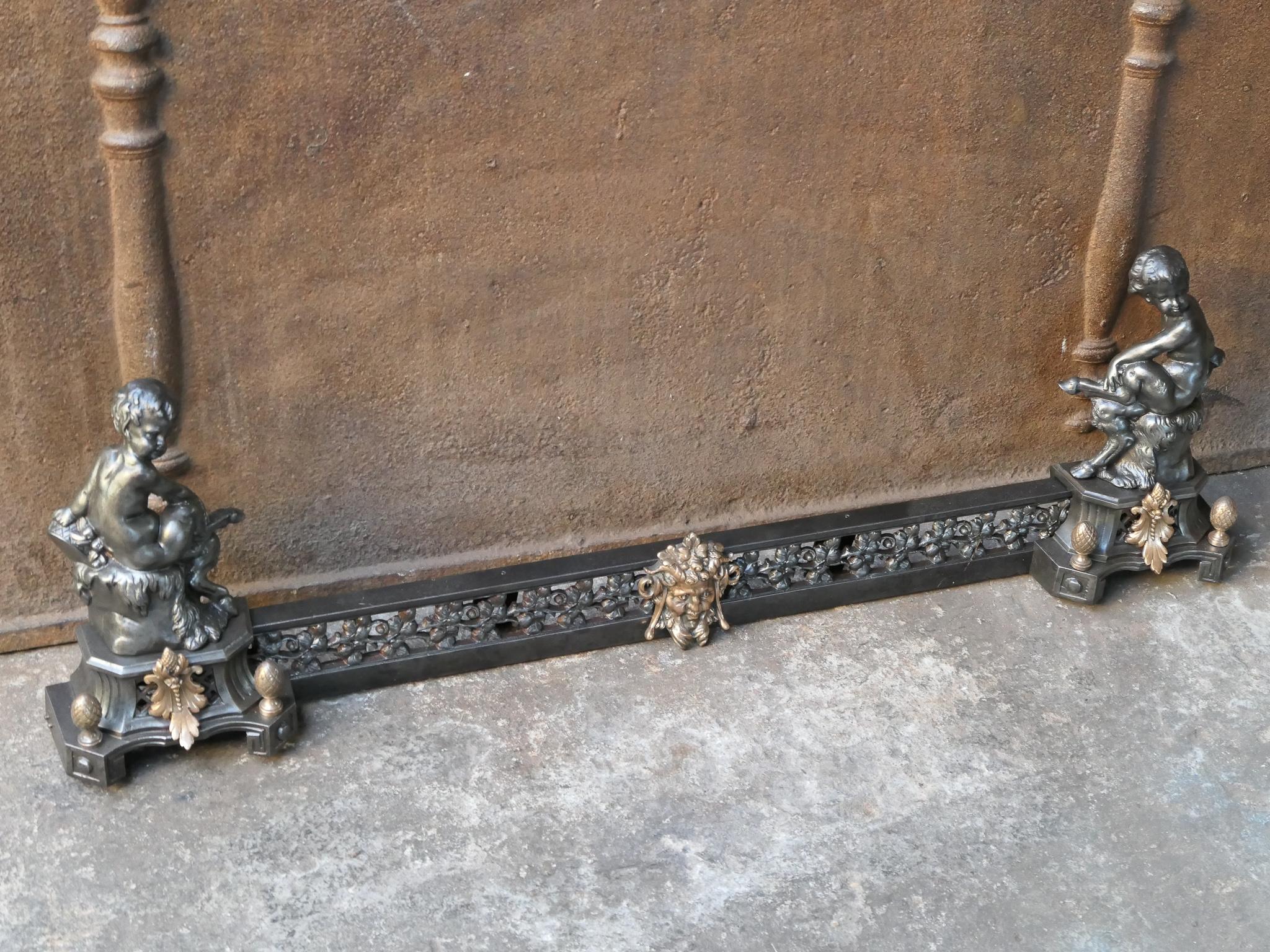 Cast Antique French Fireplace Fender, 19th Century For Sale