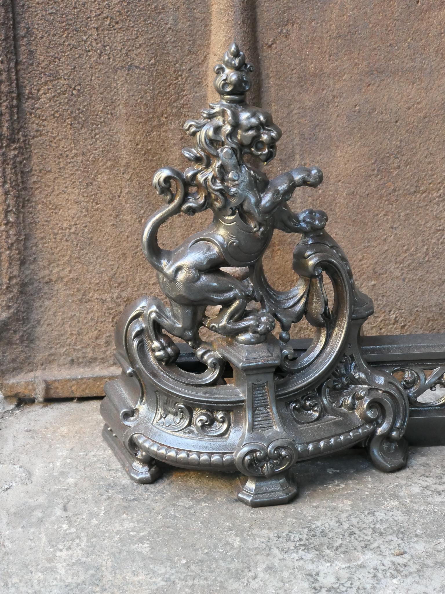 Iron Antique French Fireplace Fender, 19th Century For Sale