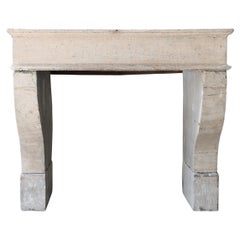 Antique mantle of french limestone from the 19th century, Campagnarde style