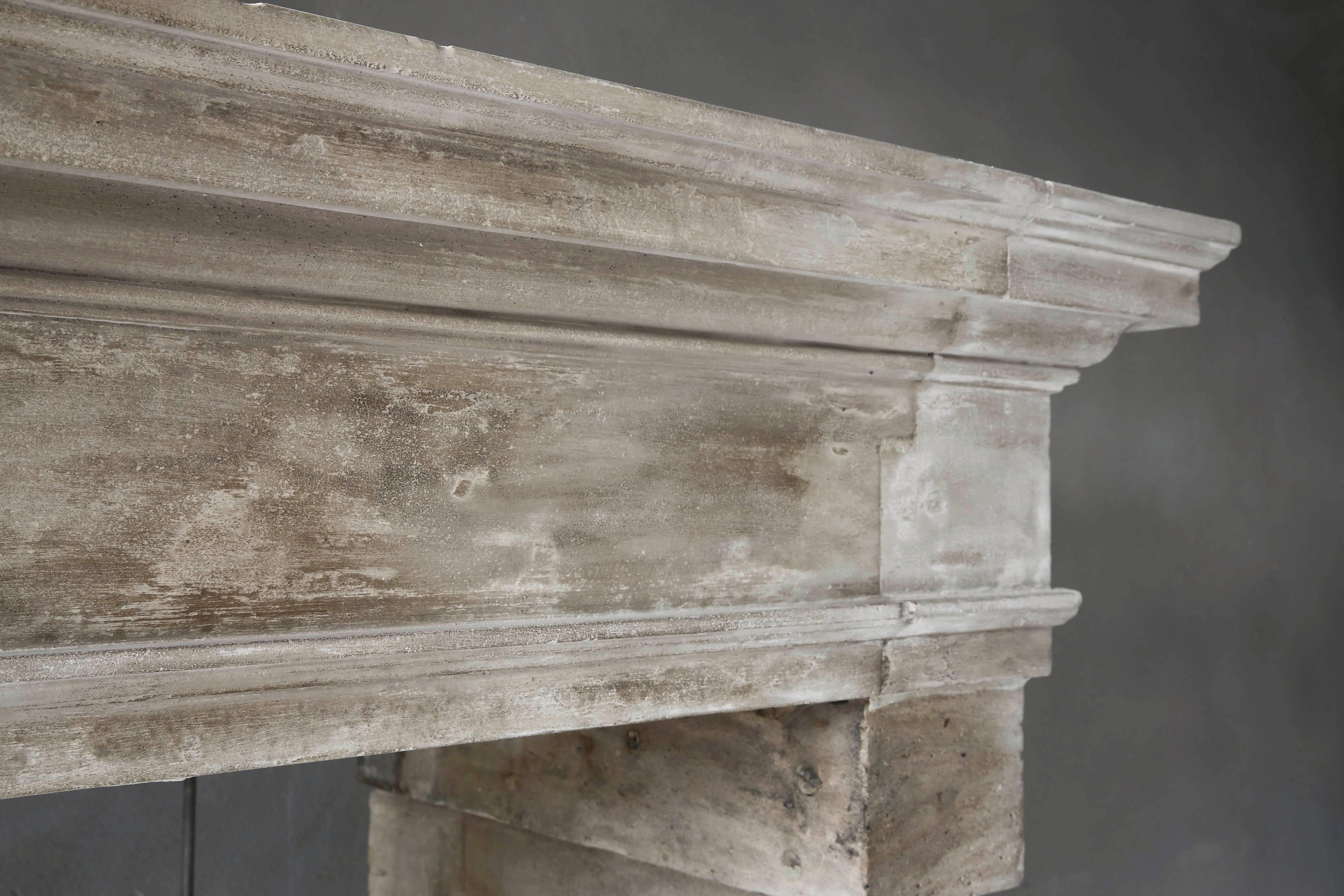 Limestone Antique French Fireplace from the Era of Louis XIII
