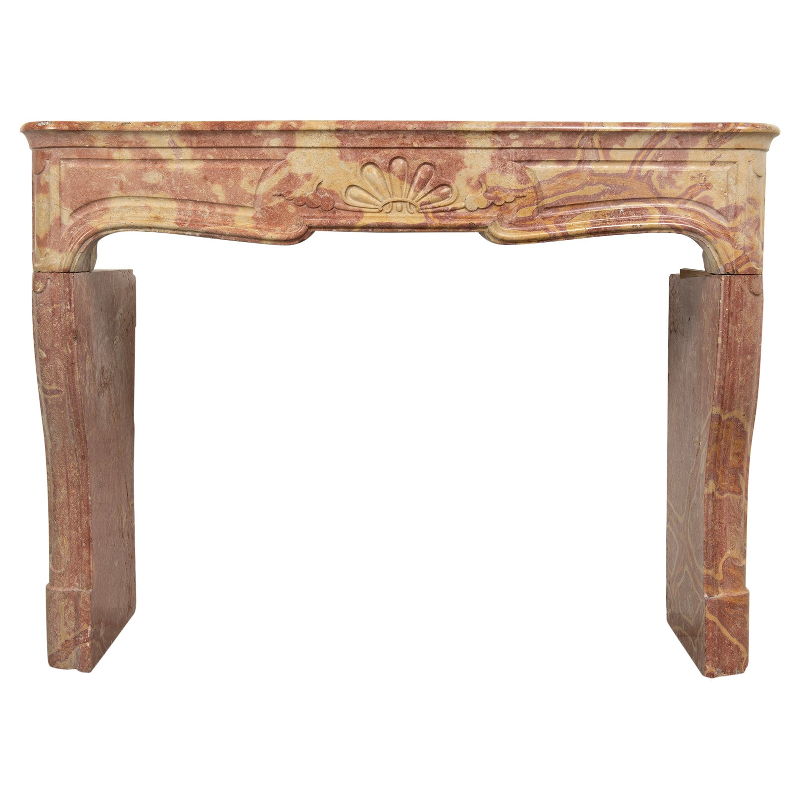Antique French Fireplace in Bi-Color in Limestone