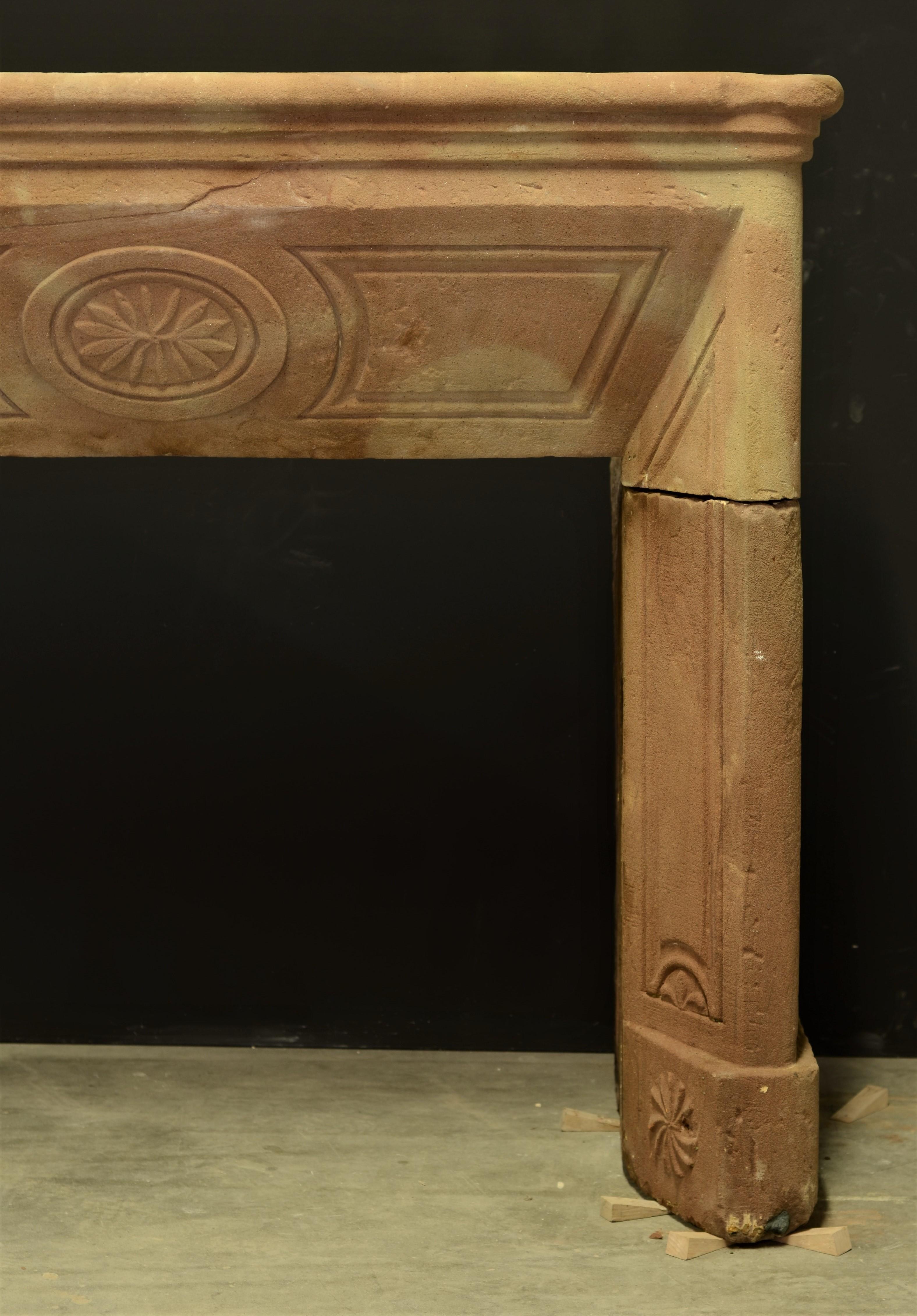 19th Century Antique French Fireplace in Sandstone For Sale