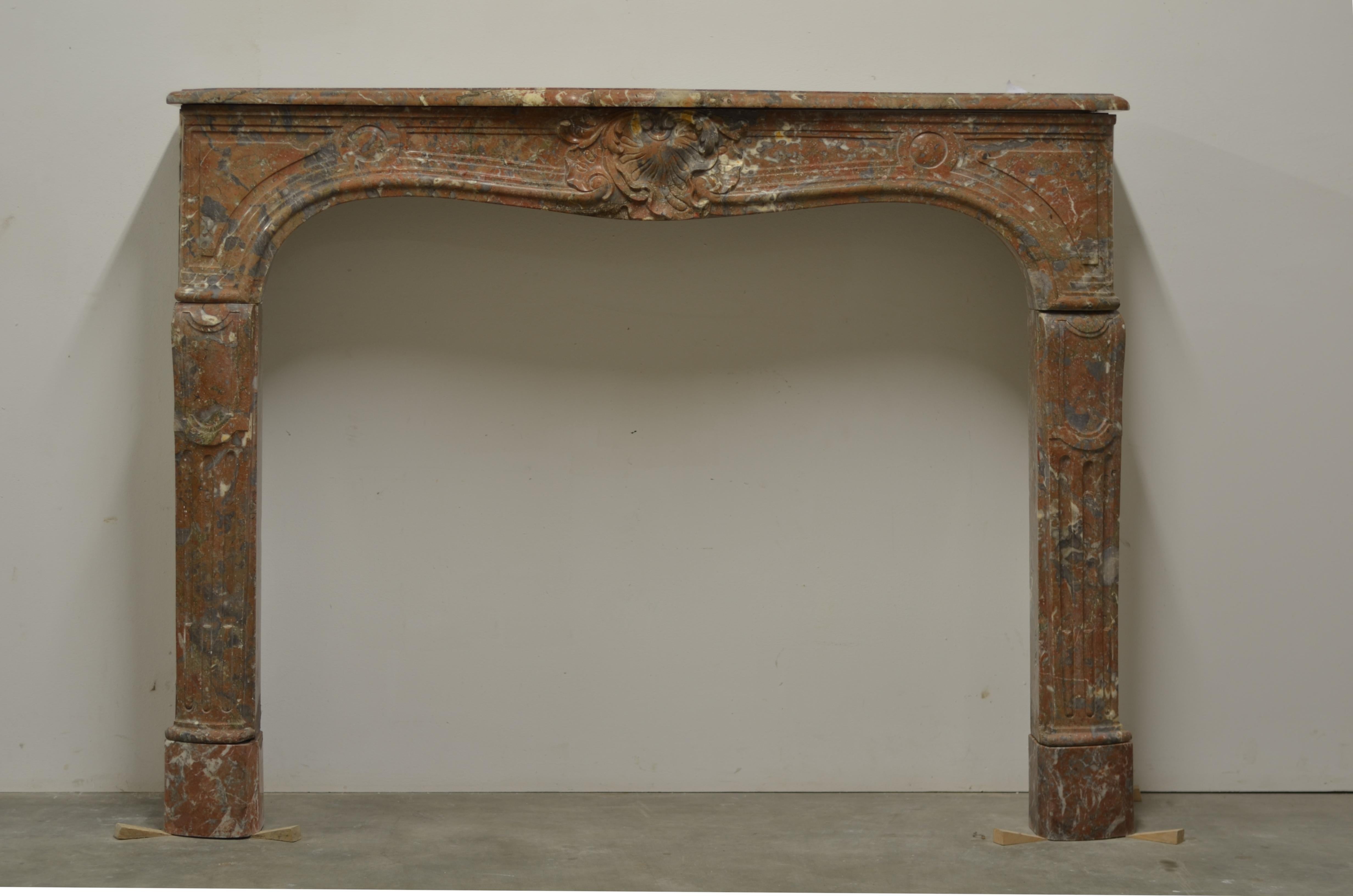 Louis XV Antique French Fireplace Mantel