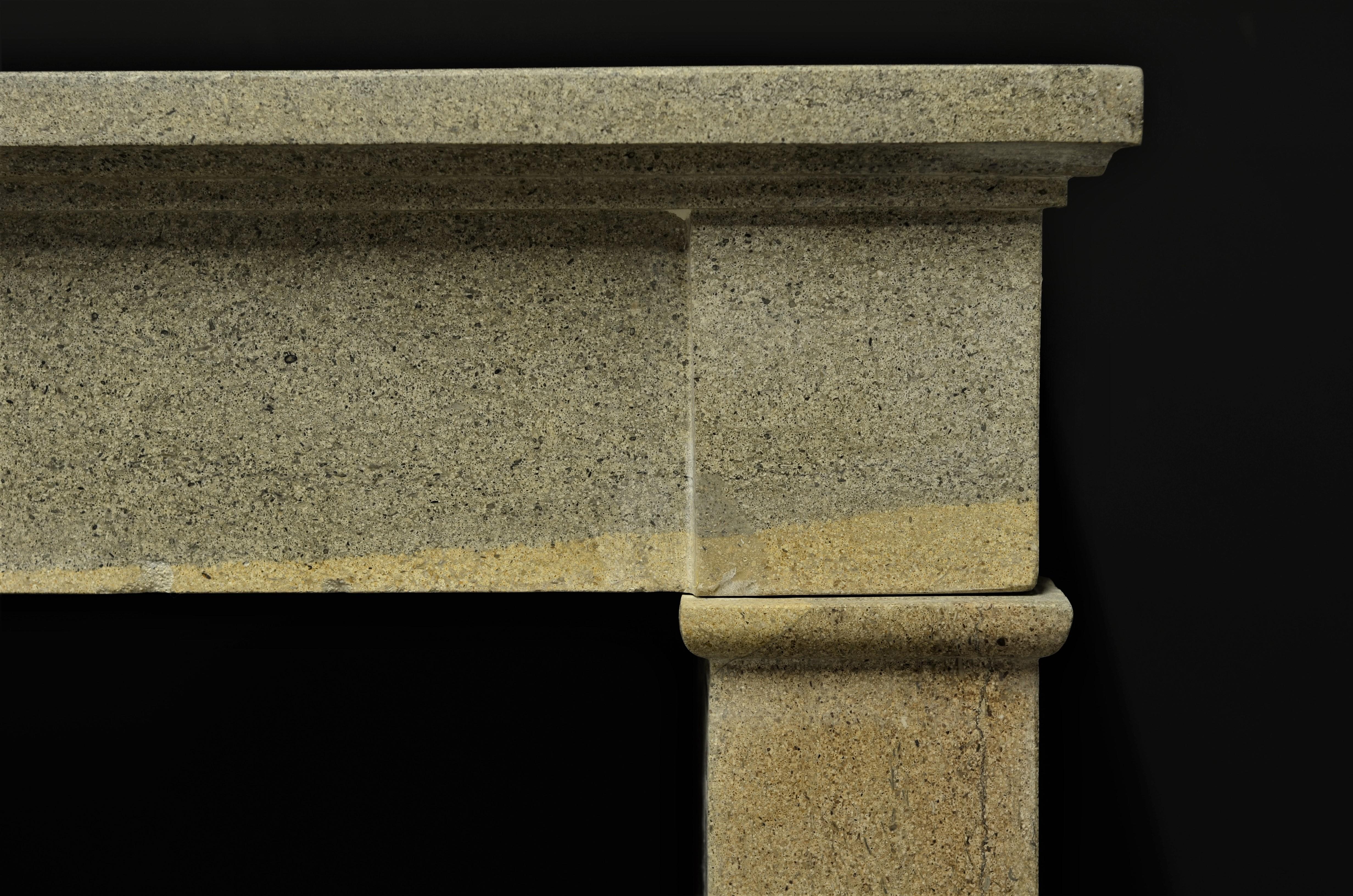 Louis Philippe Antique French Fireplace Mantel in Limestone For Sale