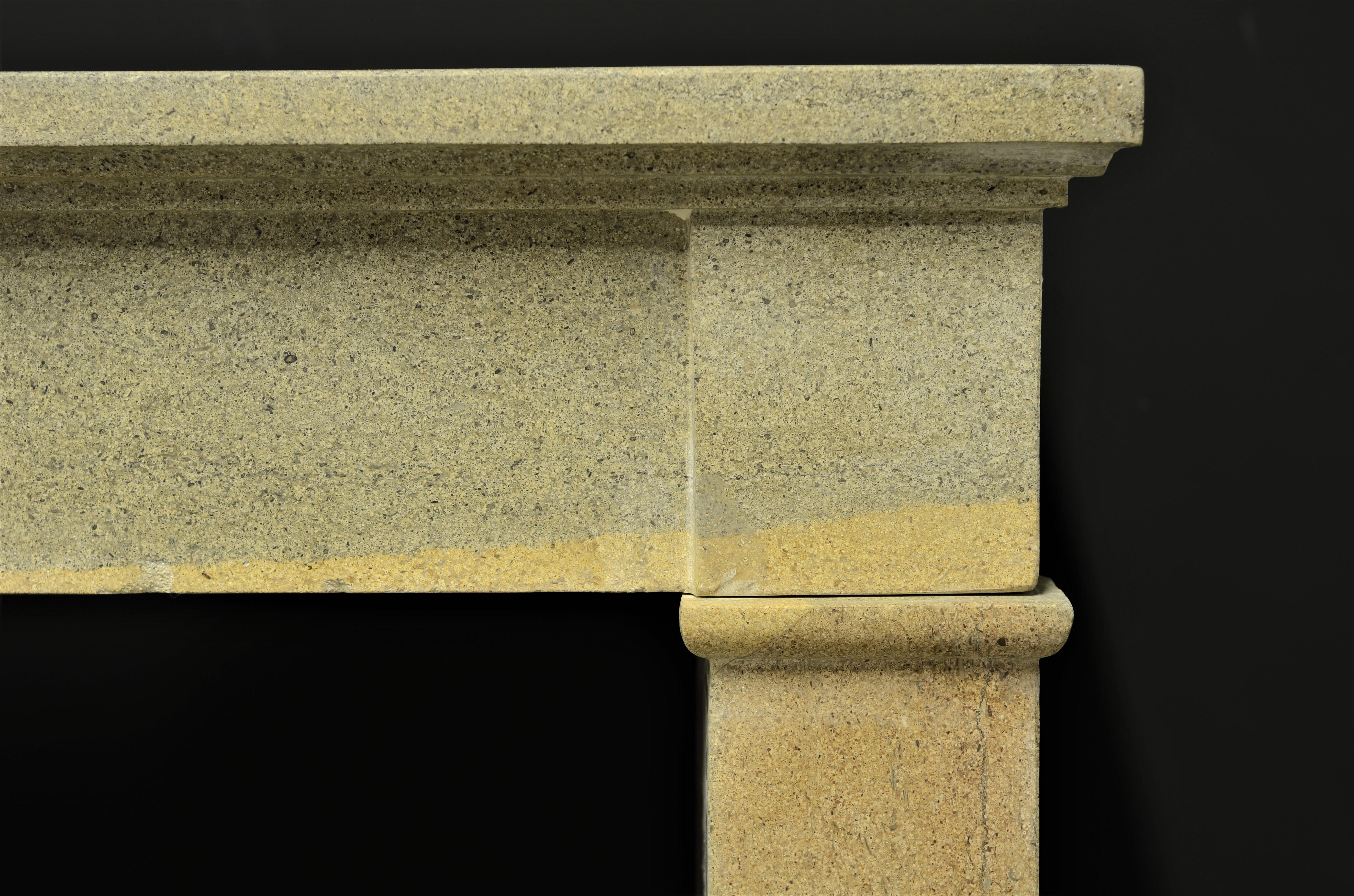 Antique French Fireplace Mantel in Limestone For Sale 2