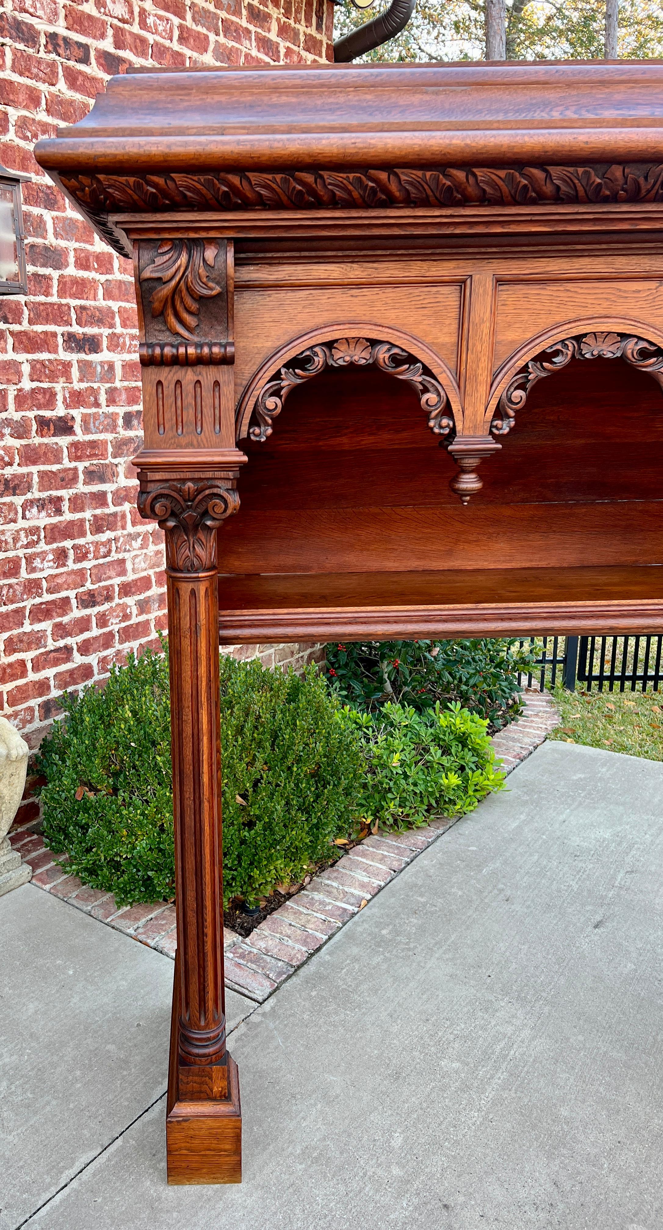 Antique French Fireplace Mantel Surround Renaissance Revival Carved Oak For Sale 9