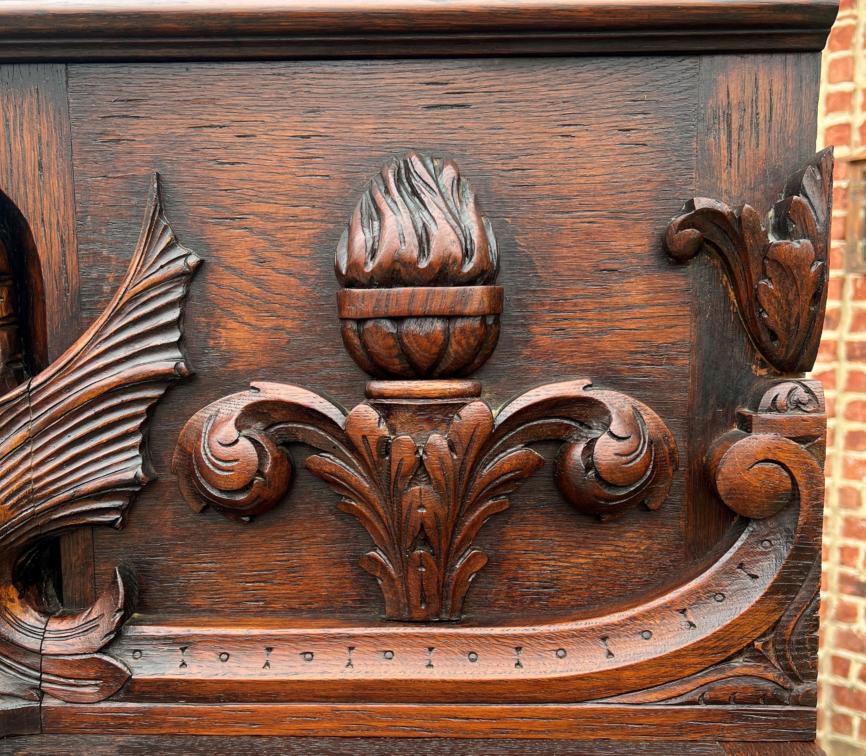 Antique French Fireplace Mantel Surround with Hood Oak Barley Twist Renaissance 12