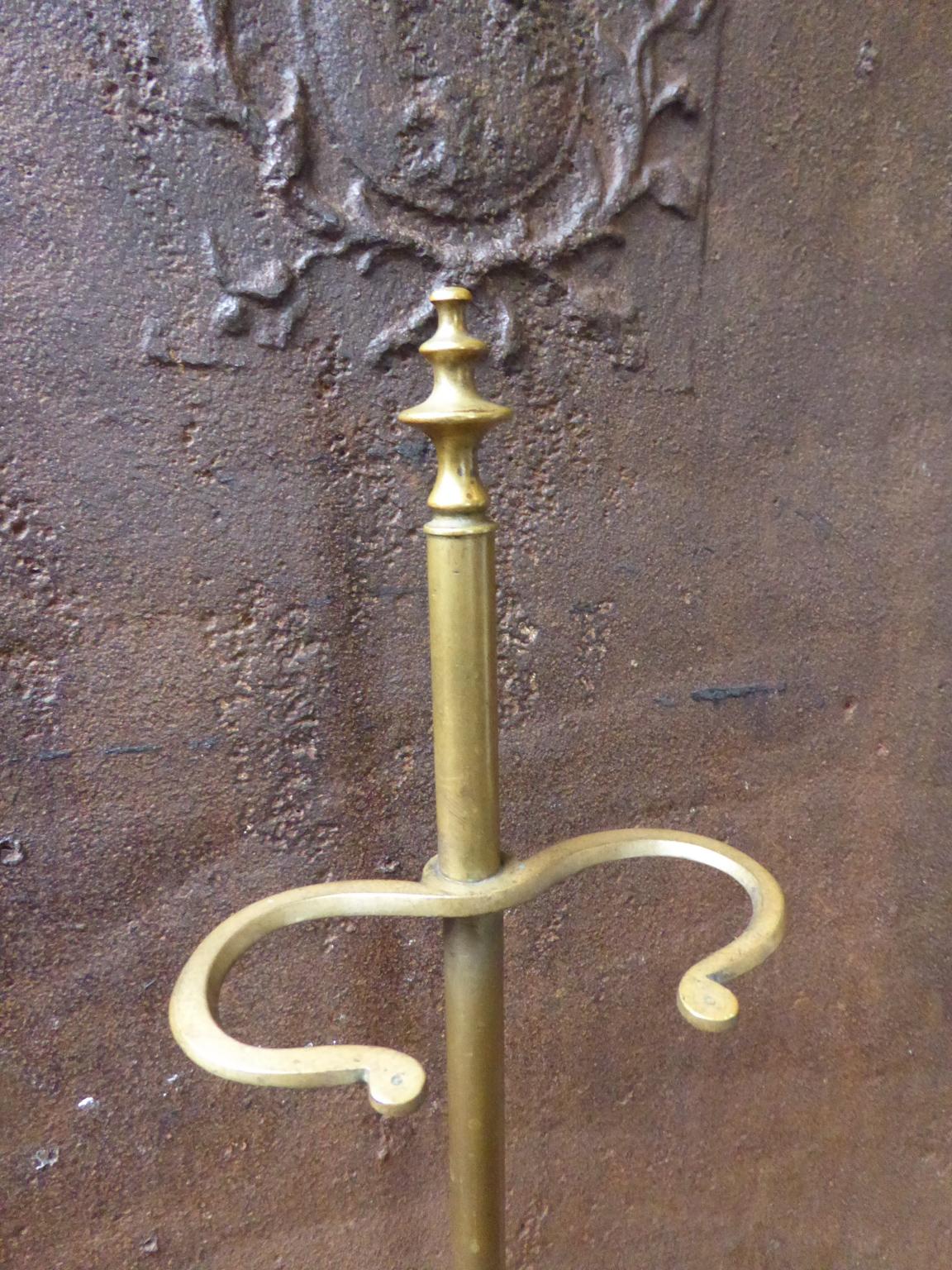 Brass Antique French Fireplace Stand for Fireplace Tools, 19th Century