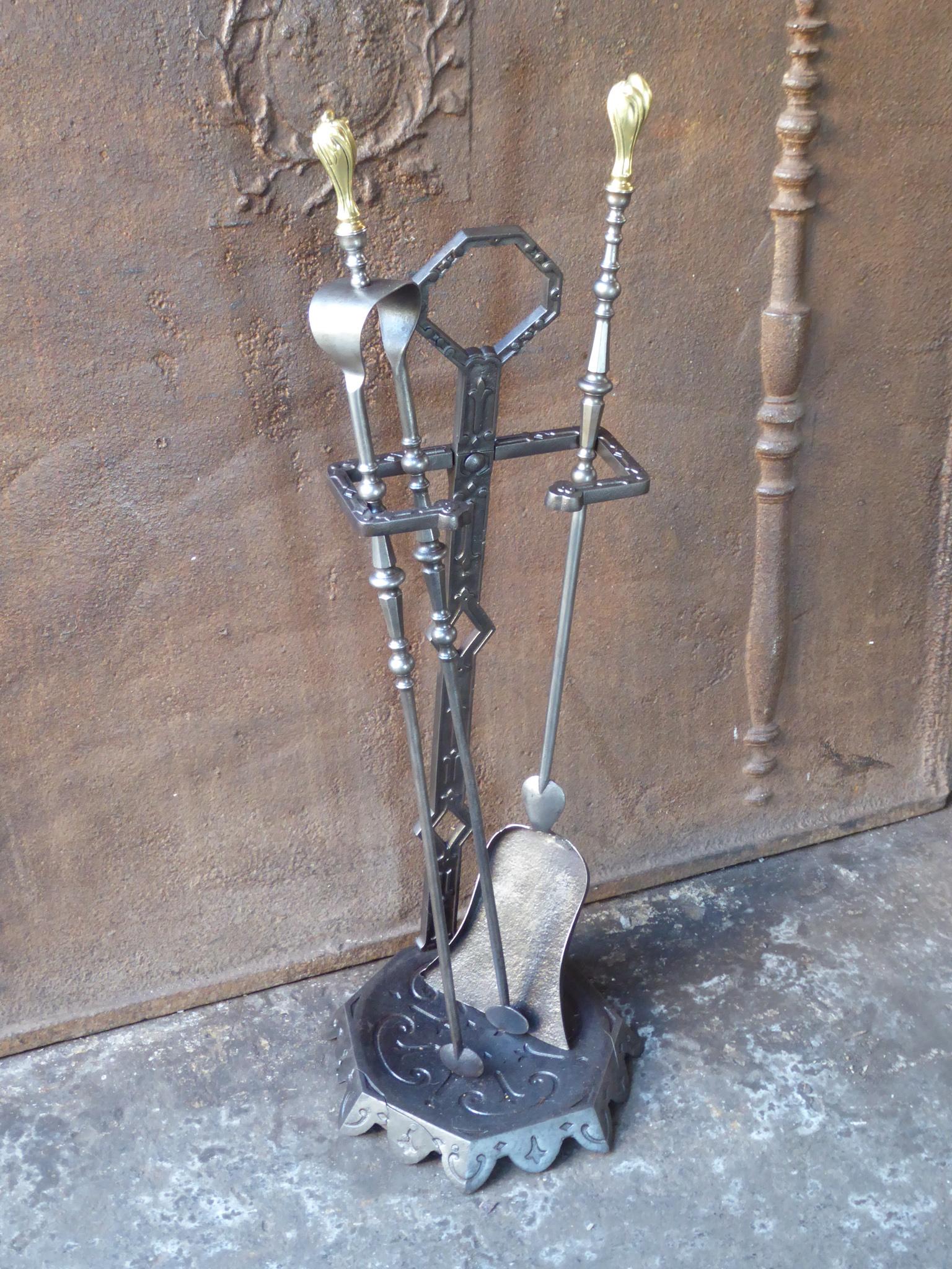Antique French Fireplace Tools or Fire Tools, 19th-20th Century In Good Condition For Sale In Amerongen, NL