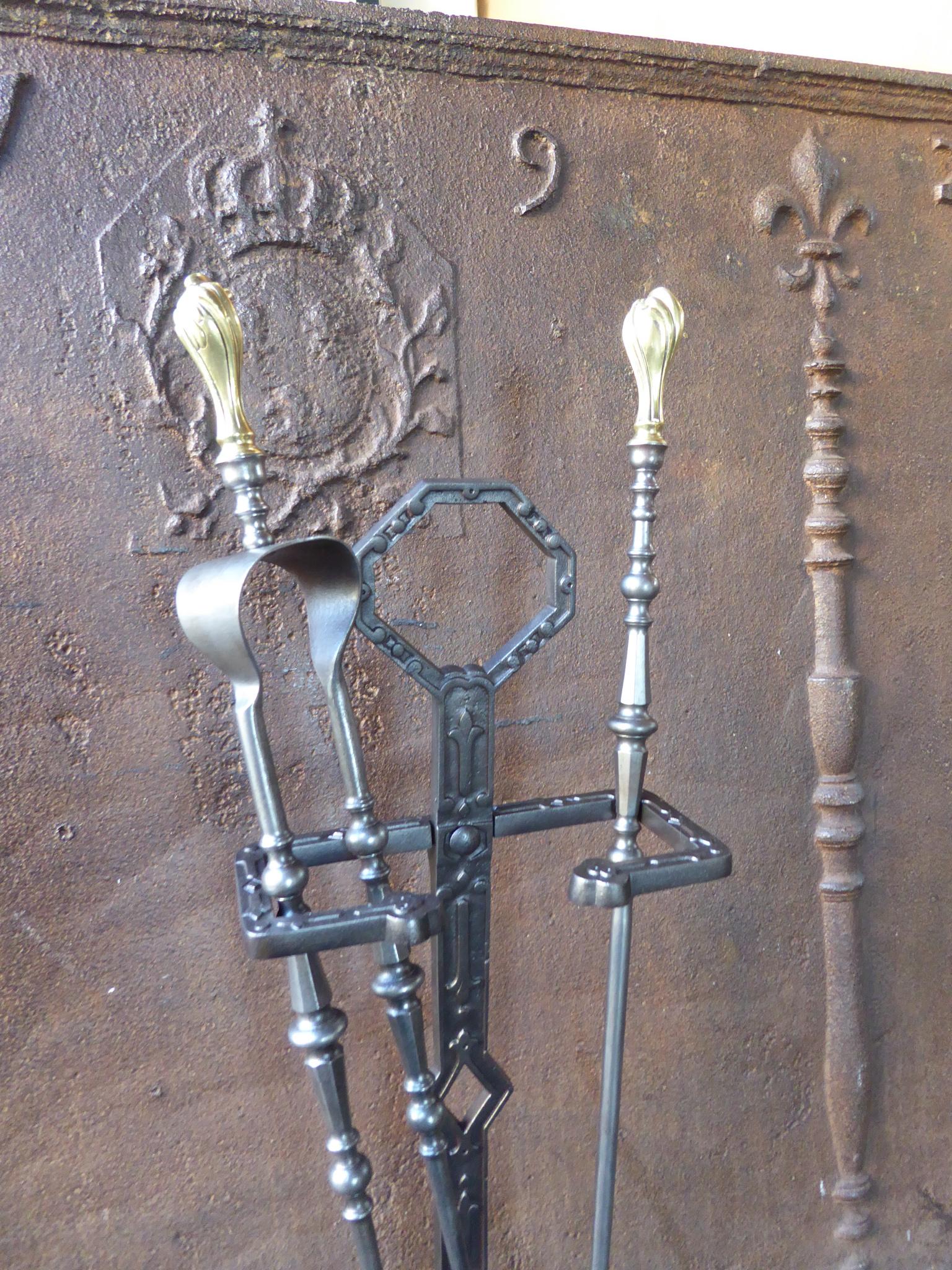 Iron Antique French Fireplace Tools or Fire Tools, 19th-20th Century For Sale