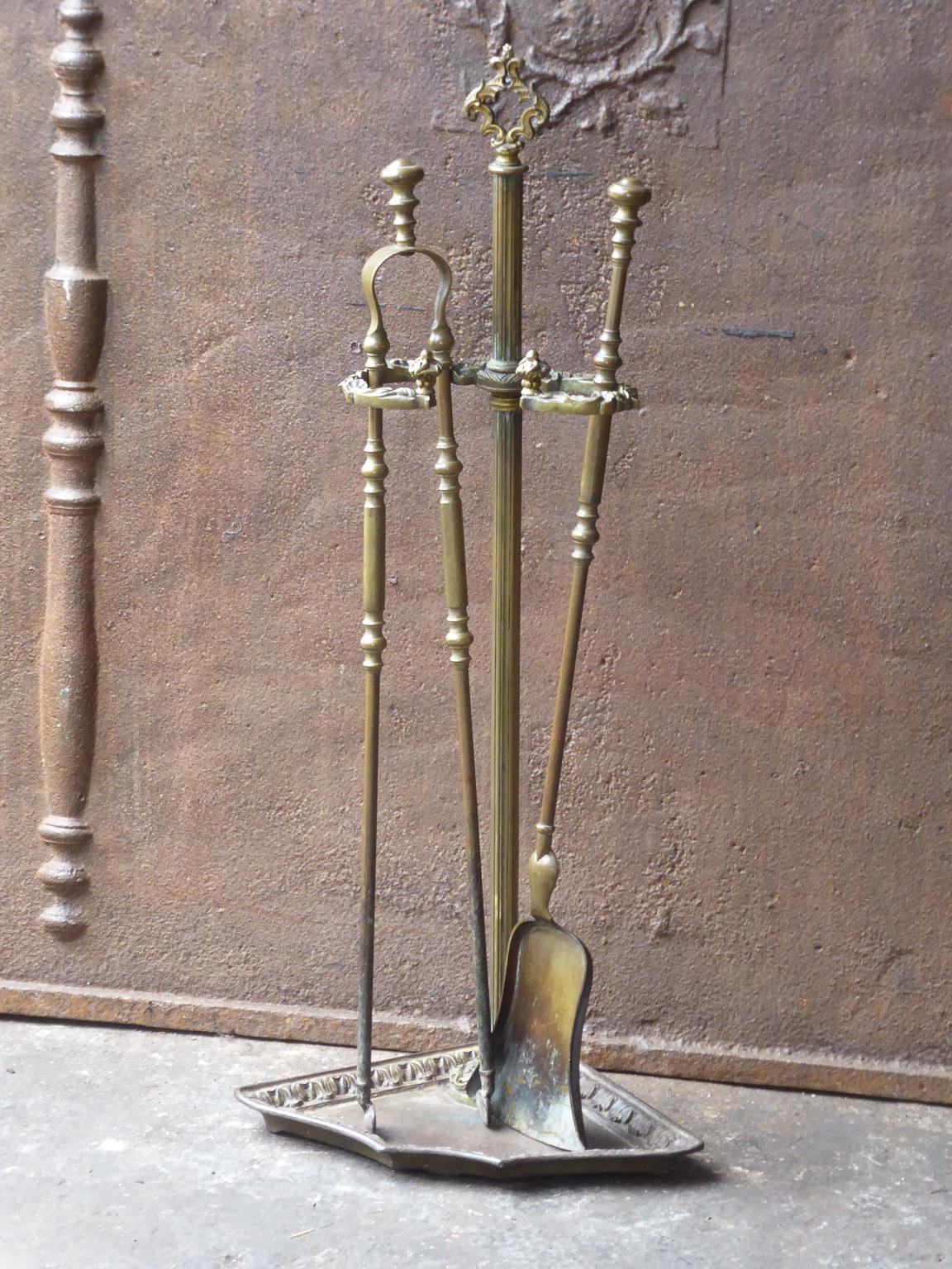 Napoleon III Antique French Fireplace Tools or Fire Tools, 19th Century