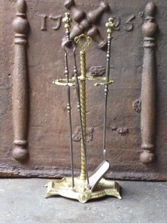 Antique French Fireplace Tools or Fire Tools, 19th Century