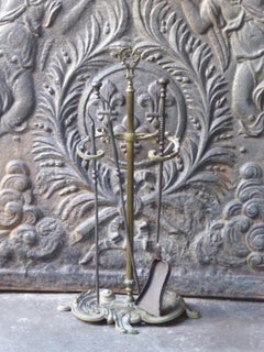 Antique French Fireplace Tools or Fire Tools, 19th Century
