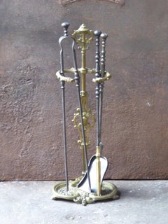 Antique French Fireplace Tools or Fire Tools, 19th Century