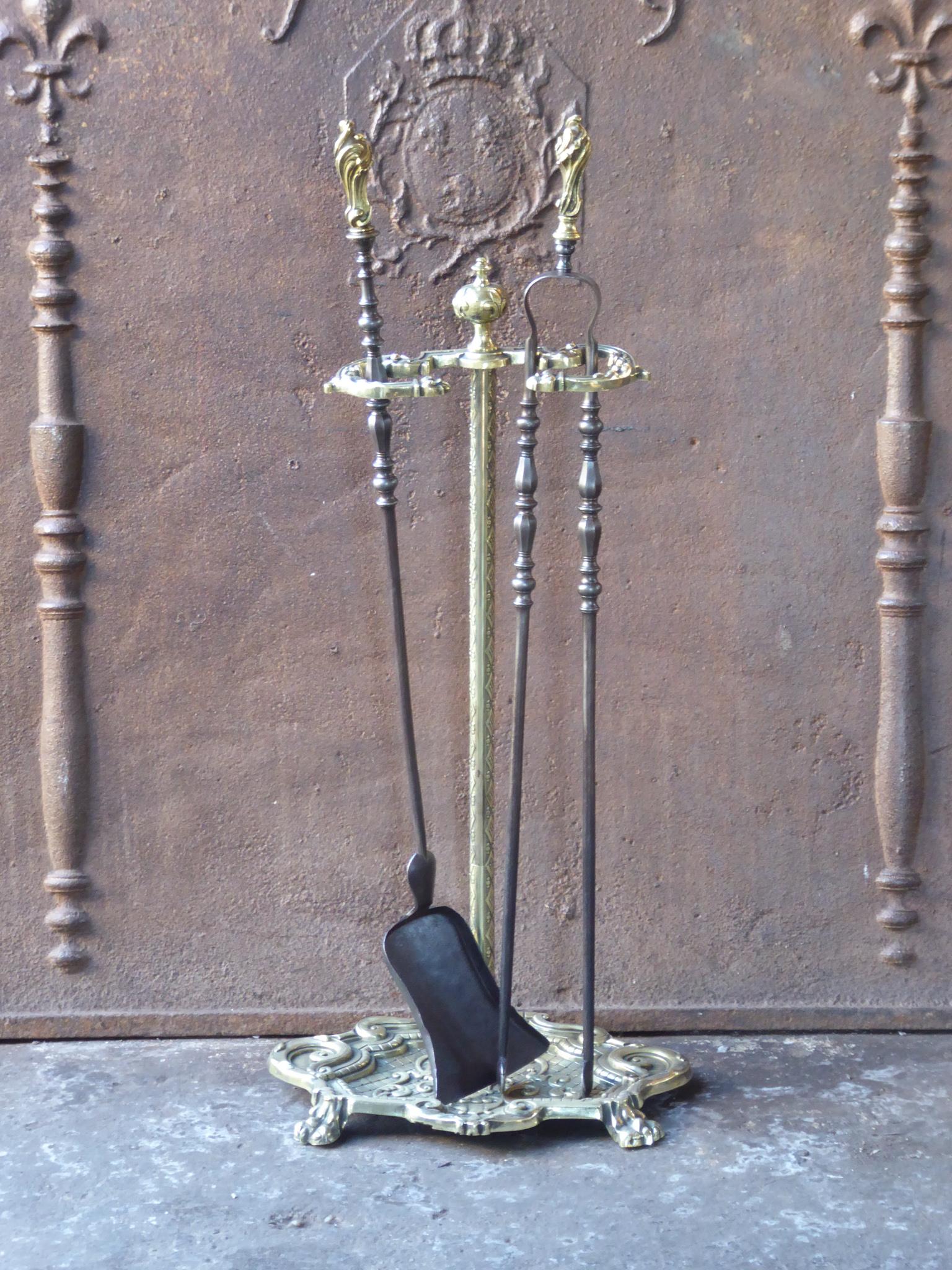 Napoleon III Antique French Fireplace Tools or Fire Tools, 19th Century For Sale