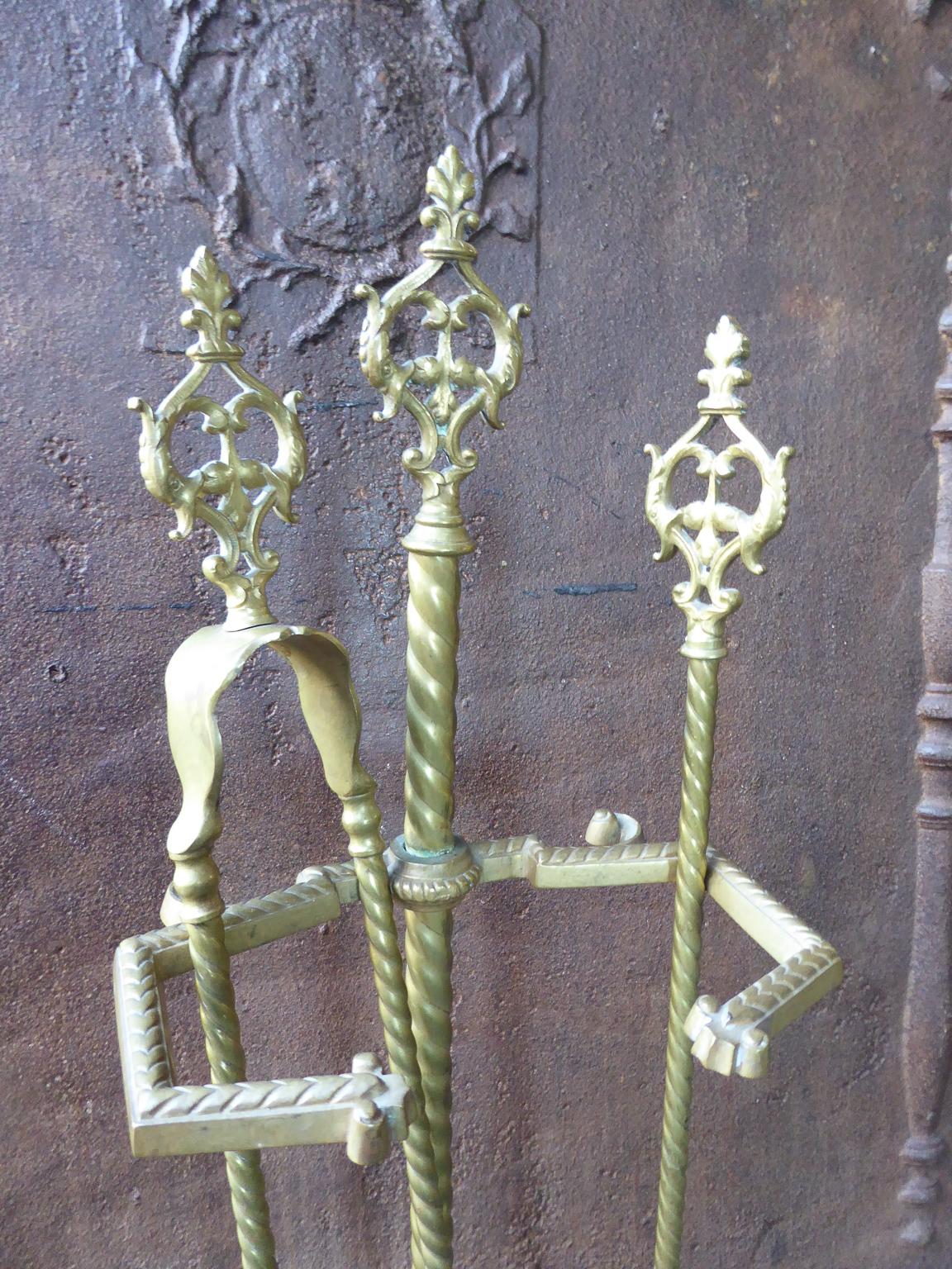 Antique French Fireplace Tools or Fire Tools, 19th Century In Good Condition In Amerongen, NL