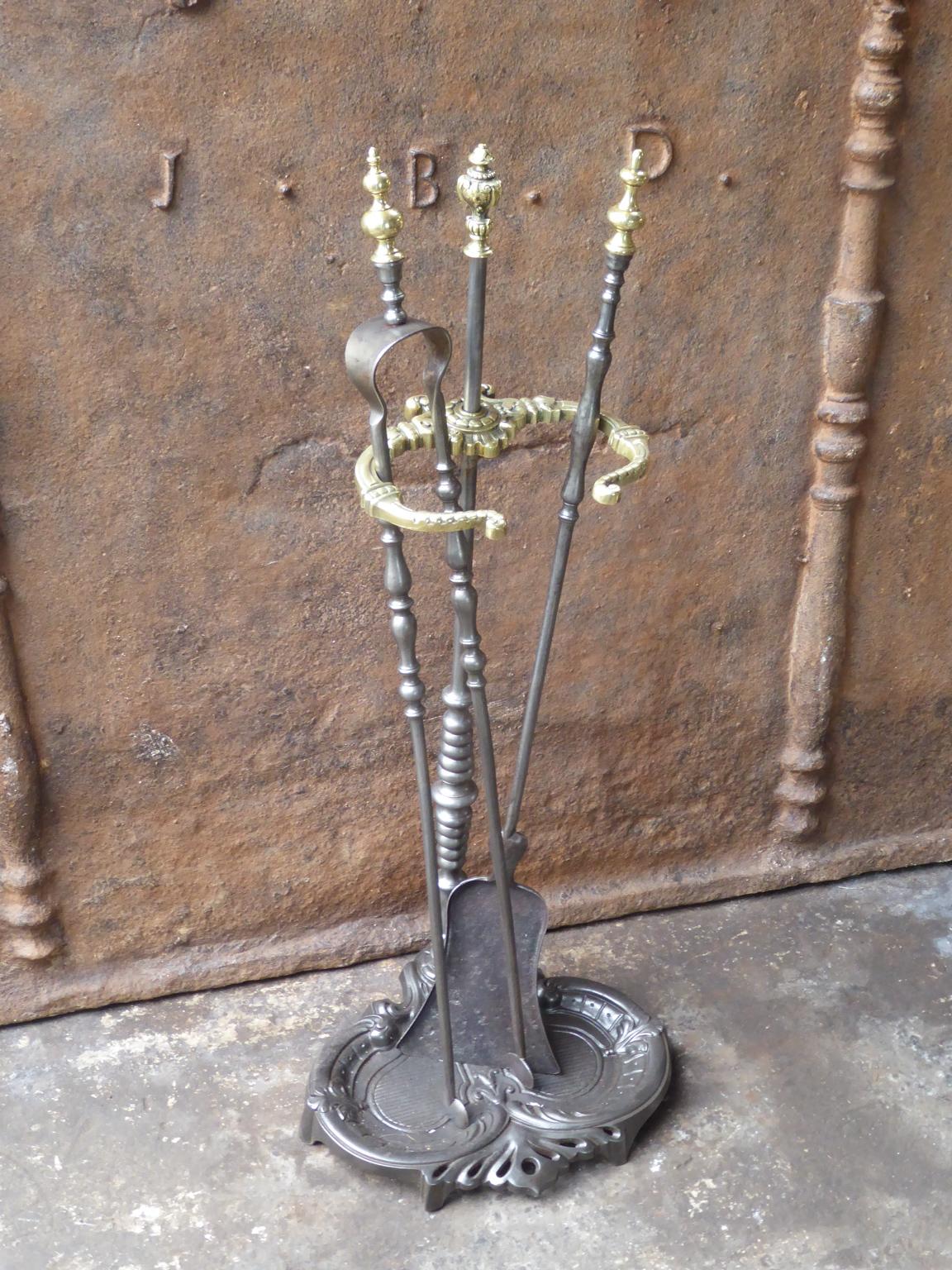 Cast Antique French Fireplace Tools or Fire Tools, 19th Century For Sale