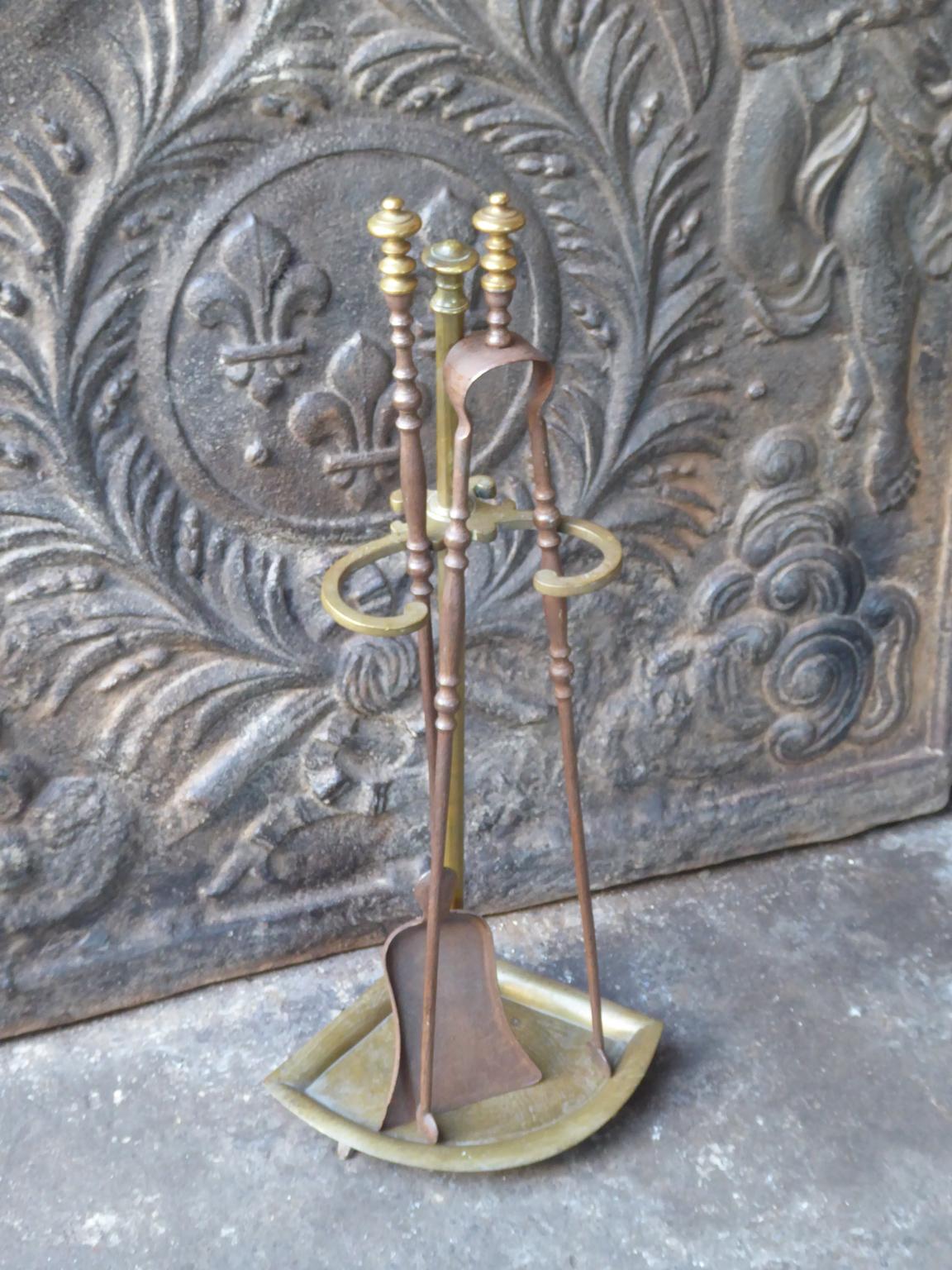 Antique French Napoleon III Fireplace Tools or Fire Tools, 19th Century In Good Condition In Amerongen, NL