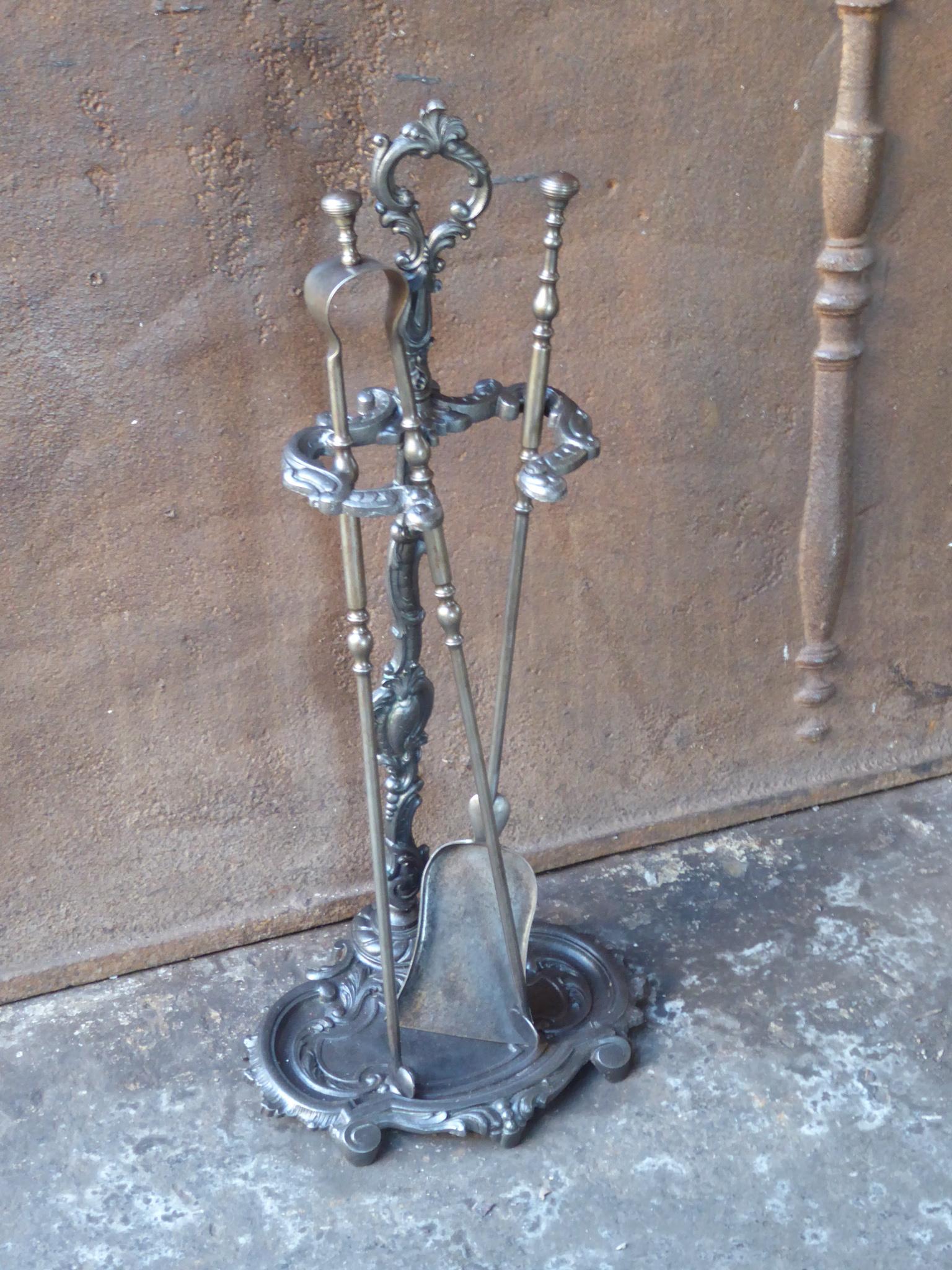 Iron Antique French Fireplace Tools or Fire Tools, 19th Century