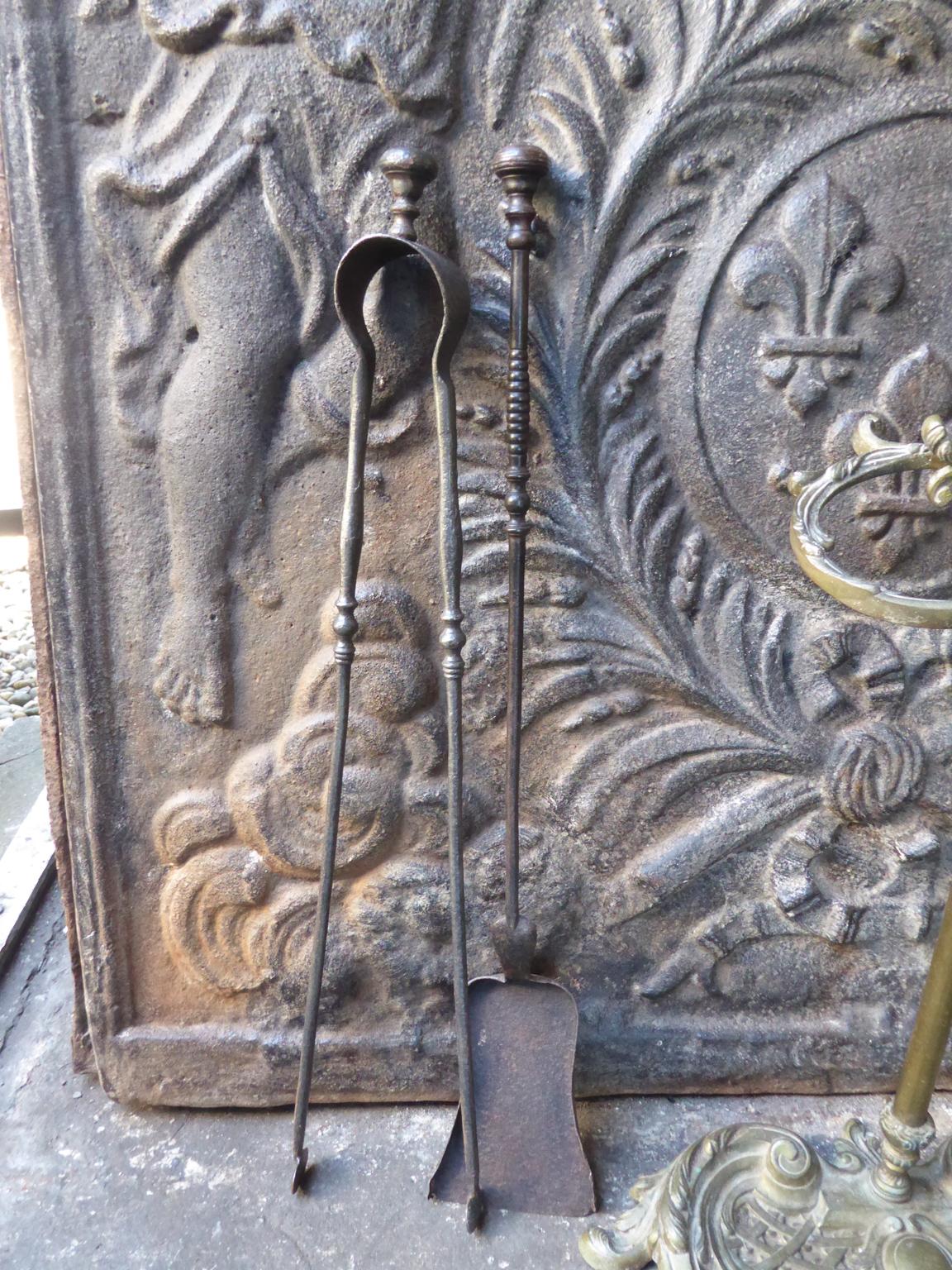 Antique French Fireplace Tools or Fire Tools, 19th Century For Sale 1