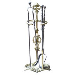 Antique French Fireplace Tools or Fire Tools, 19th Century