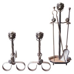 Outils ou ustensiles de cheminée français anciens, 19e-20e siècle