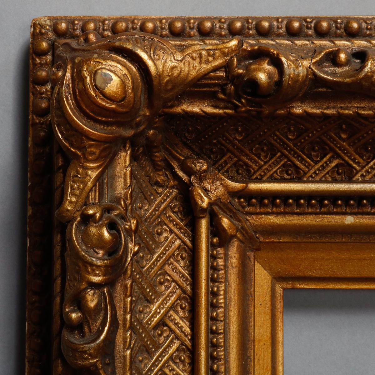 An antique French giltwood painting or drawing art frame offers first finish gilt with basket weave, beading and foliate decoration, 19th century
We will transform this into a wall mirror upon request

***DELIVERY NOTICE – Due to COVID-19 we are