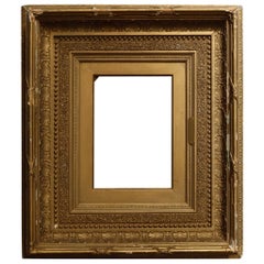 Antique French First Finish Giltwood Art Frame with Ginkgo Leaves, 19th Century