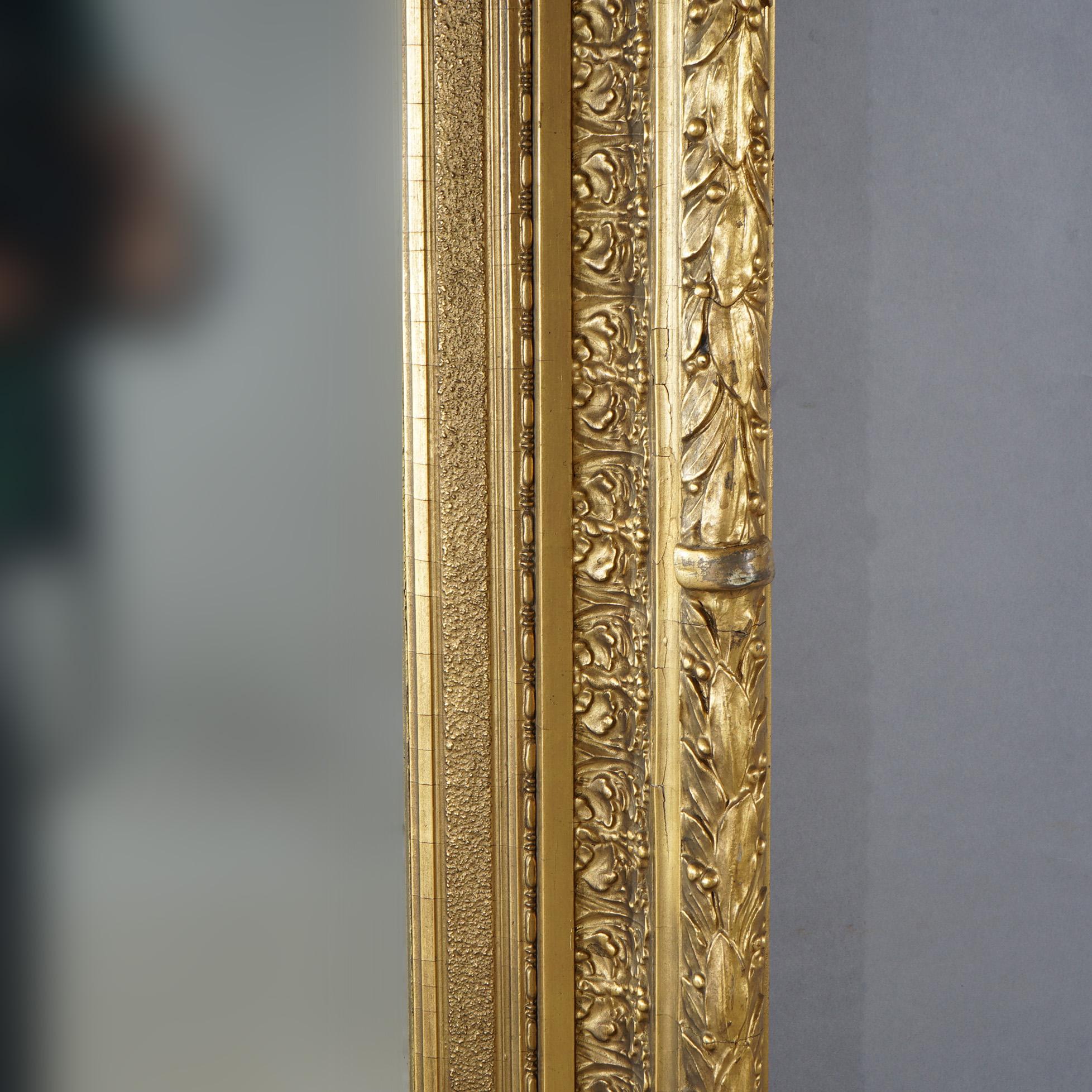 Antique miroir mural encadré en bois doré de première finition française C1900 en vente 5