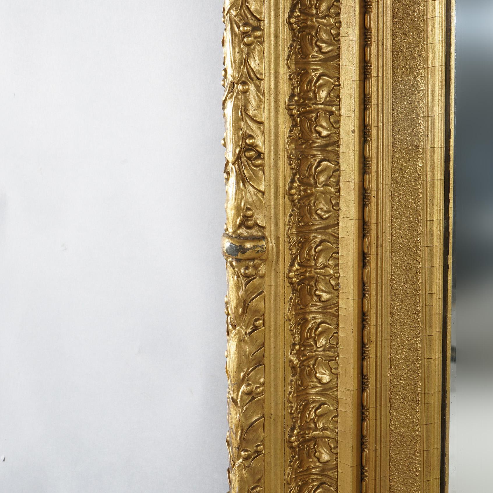 Antique miroir mural encadré en bois doré de première finition française C1900 en vente 4