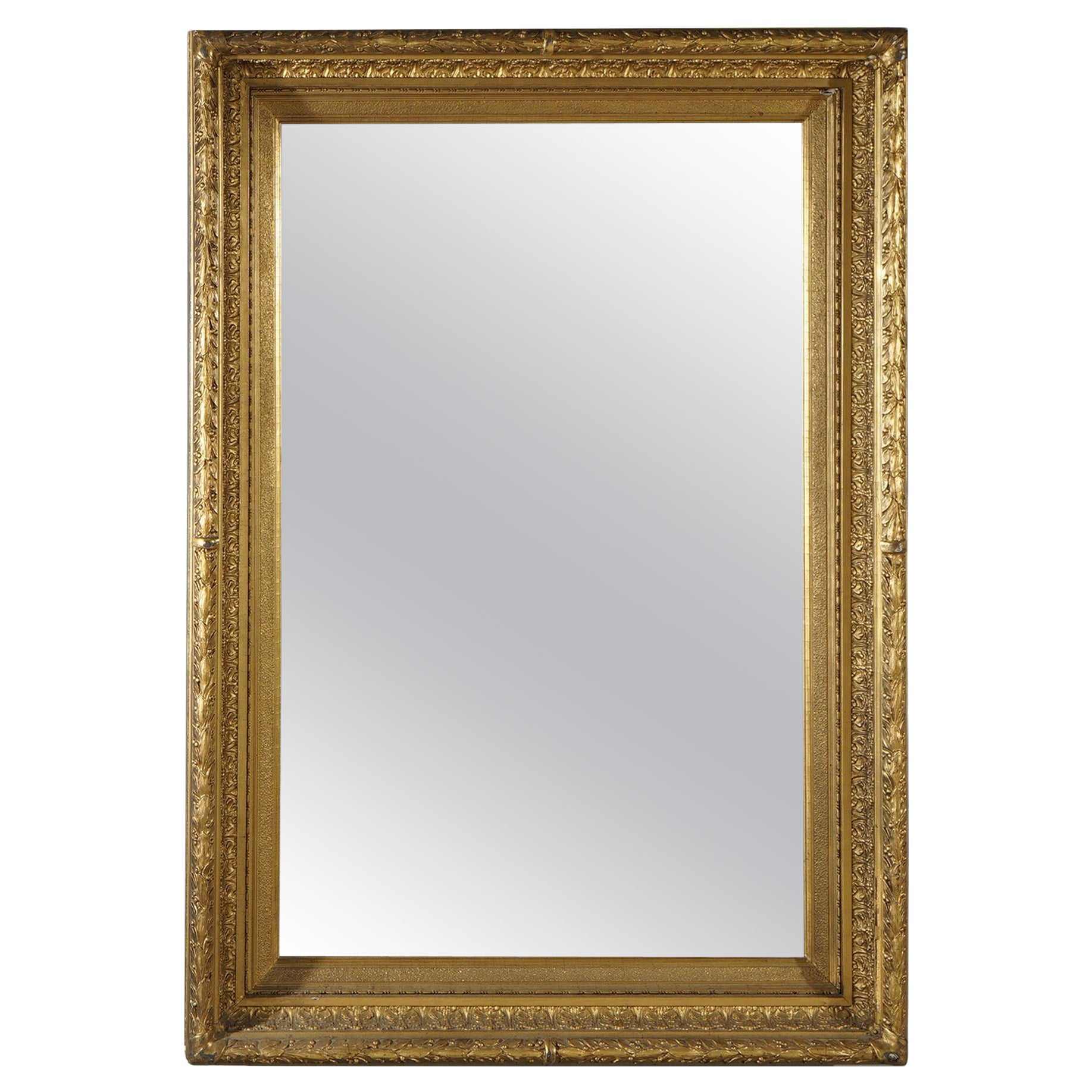 Antique French First Finish Giltwood Framed Wall Mirror (Specchio da parete con cornice) C1900