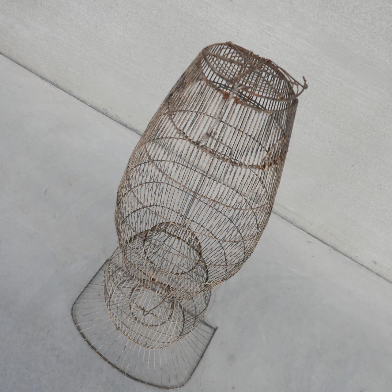 Antique French Fishing Wire Nets Curios 1