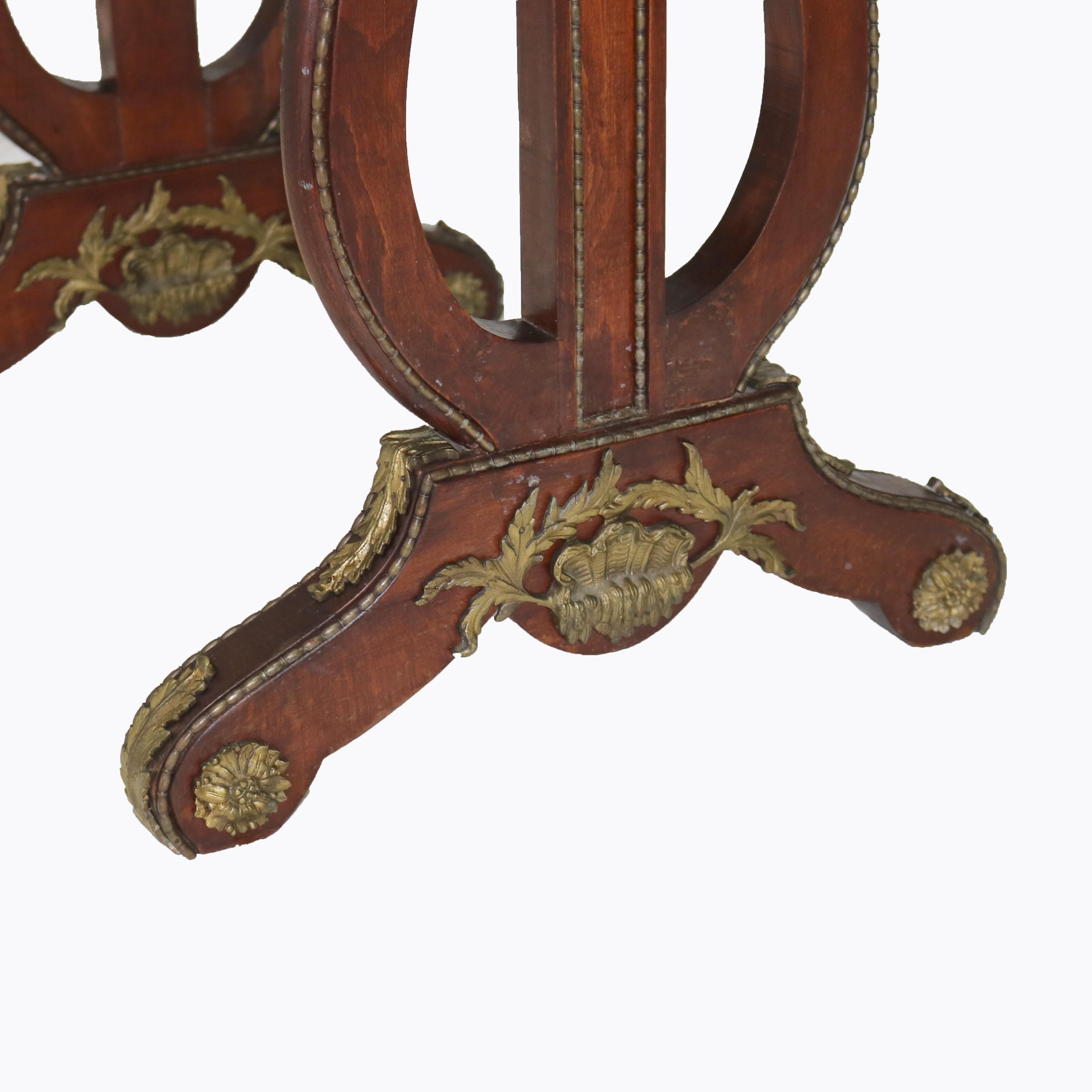 Table de service ancienne en acajou flammé, érable moucheté et bronze doré C1920 en vente 13