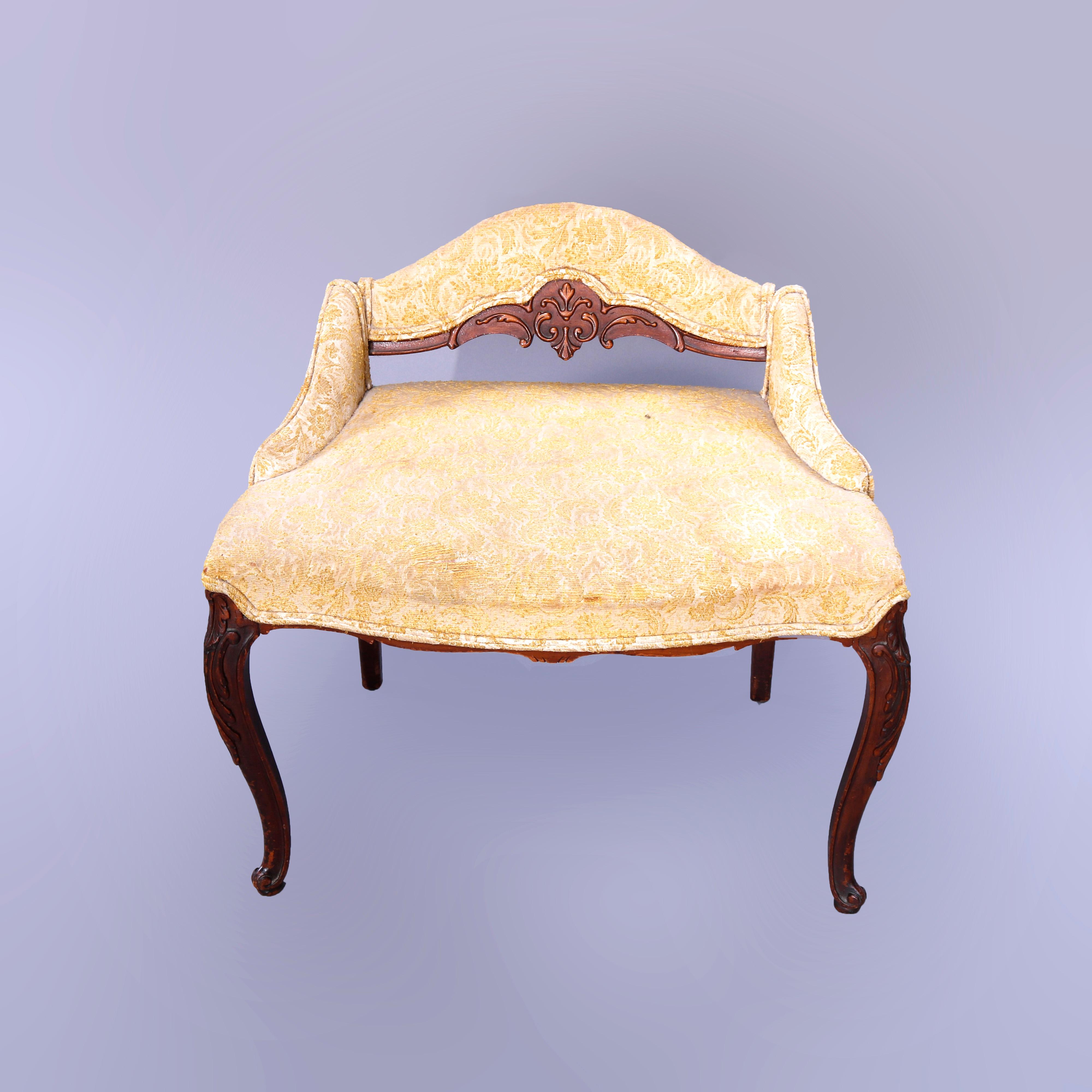 Antique French Flame Mahogany & Satinwood Marquetry Dressing Table Set, c1910 6