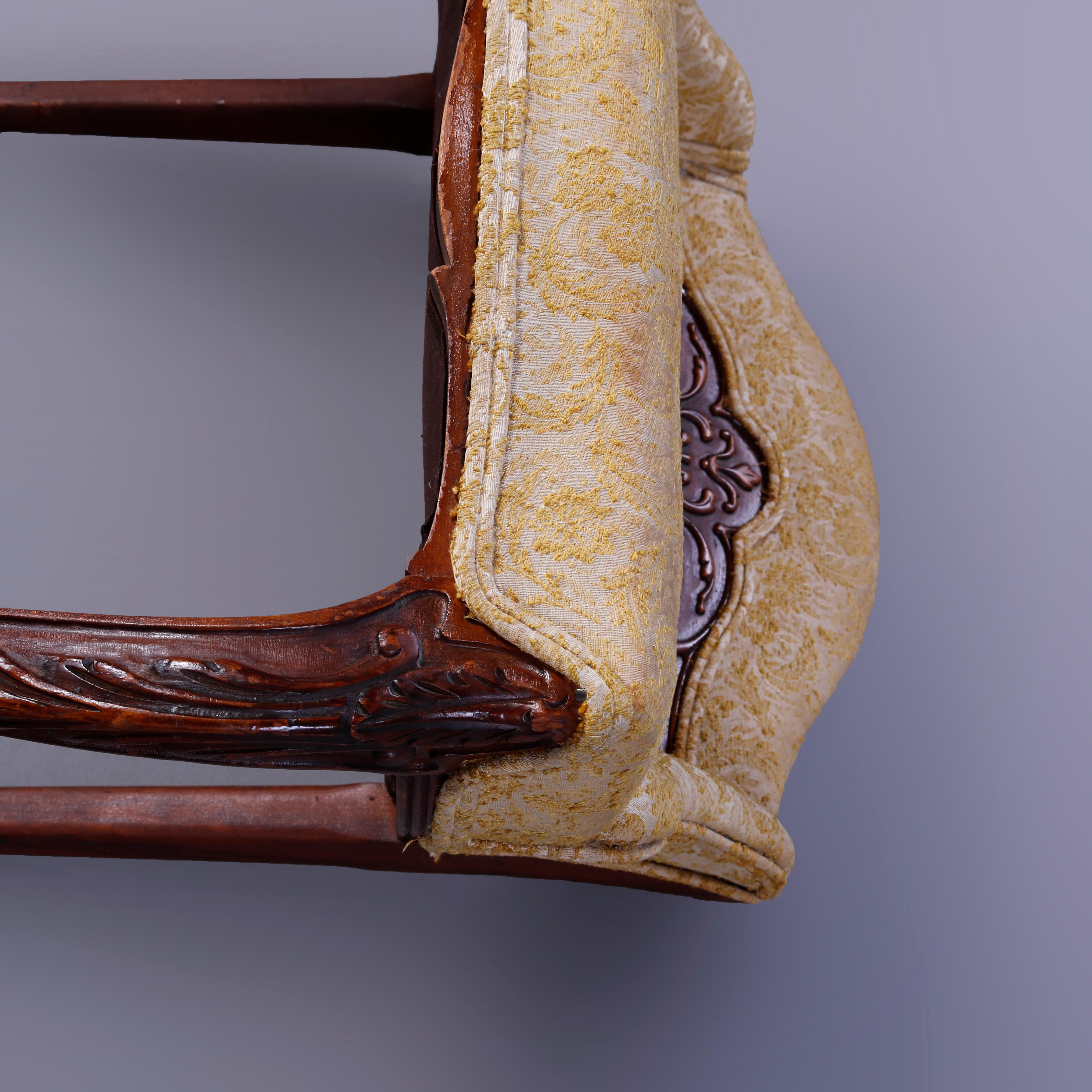 Antique French Flame Mahogany & Satinwood Marquetry Dressing Table Set, c1910 9