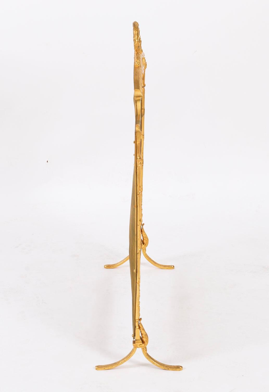 Antique French Flaming Torch Gilt Bronze Fire Screen 20th Century en vente 3