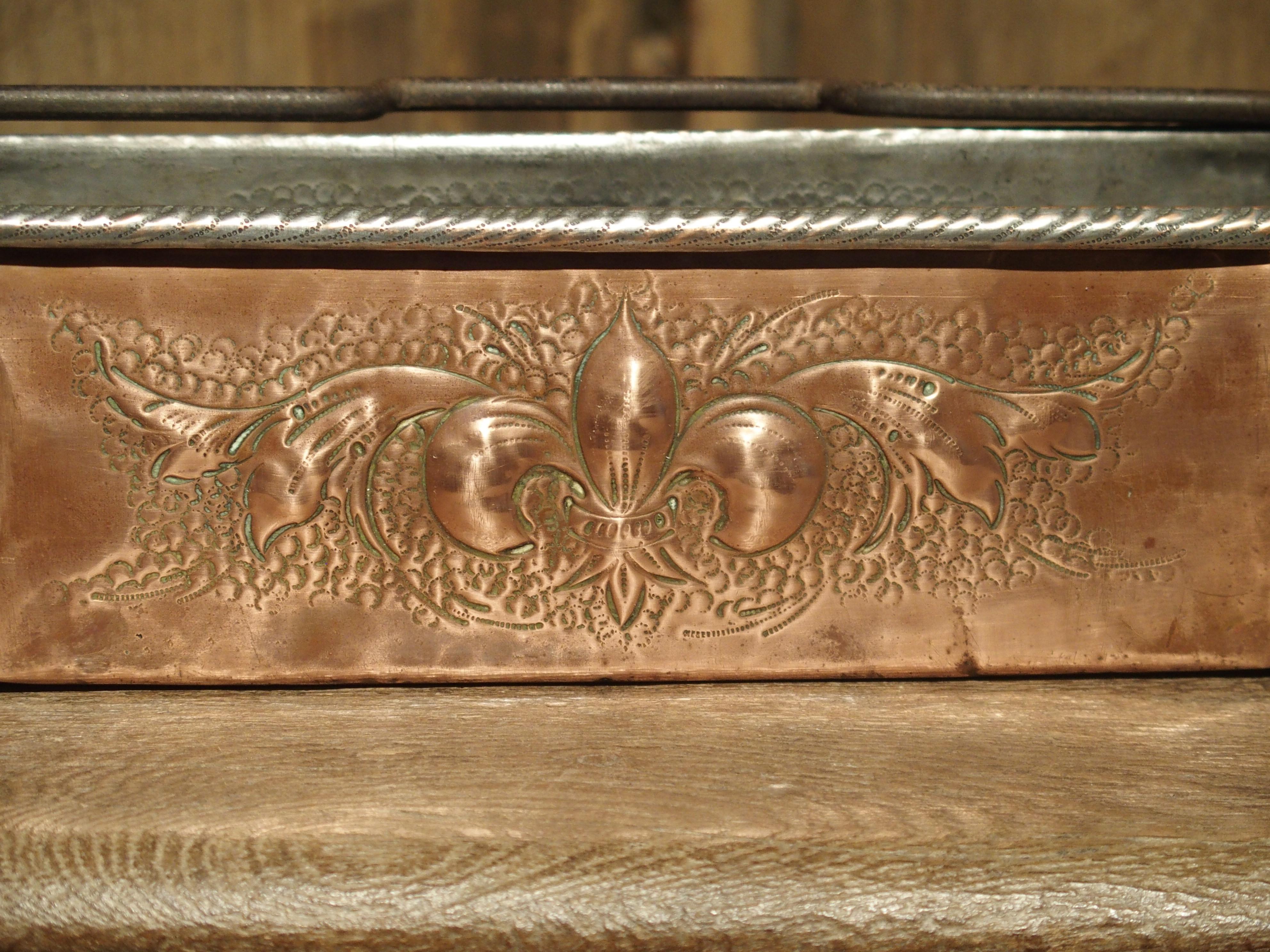 Antique French Fleur De Lys and Coat of Arms Copper Fish Poacher, 19th Century 5