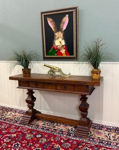 Antique French Flip Top Umschlag Bibliothek Tabelle Konsole Sofa Eintrag Tabelle Oak