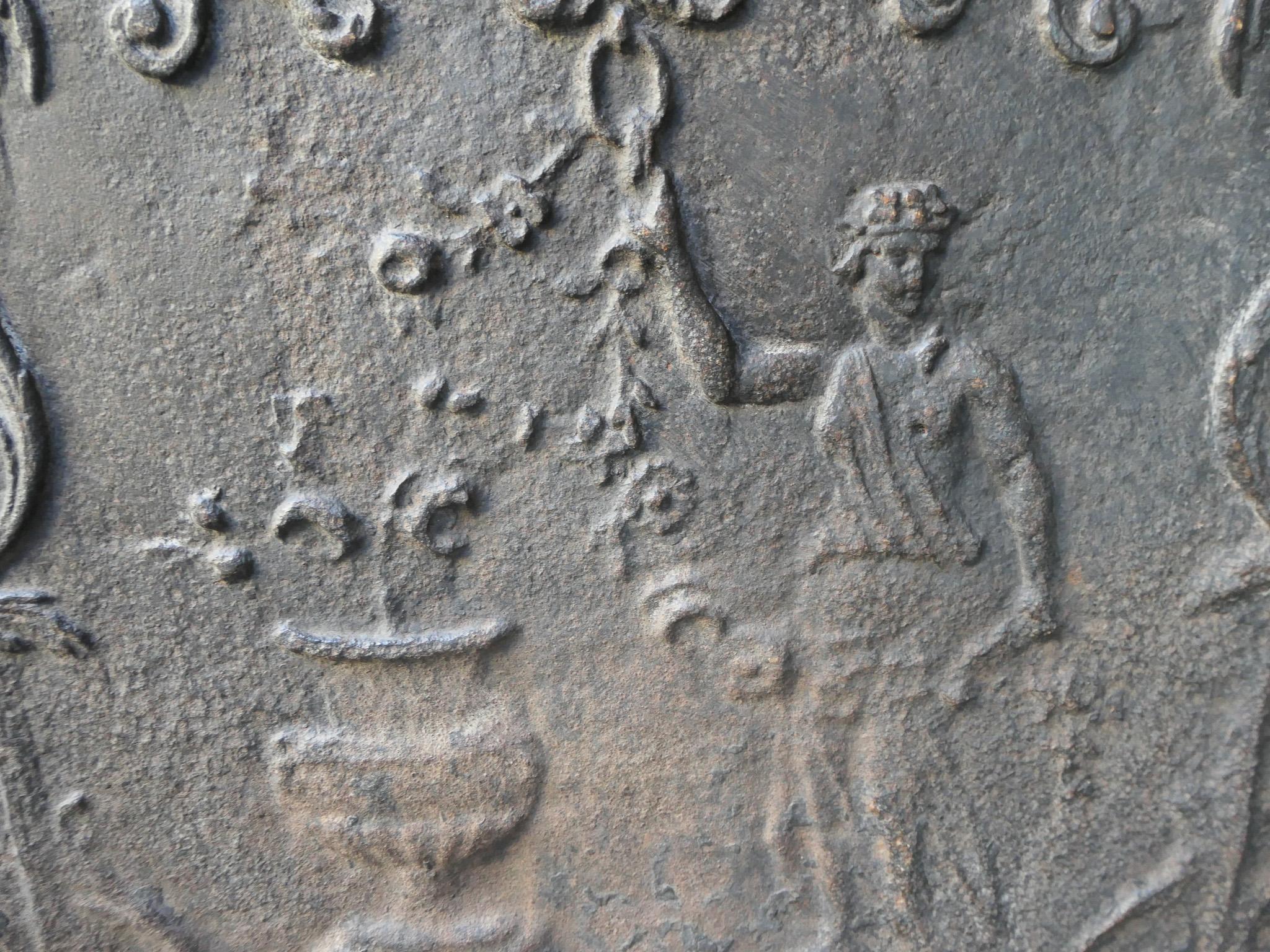 Antique French 'Flora' Fireback / Backsplash, XVIII-XIX secolo in vendita 1